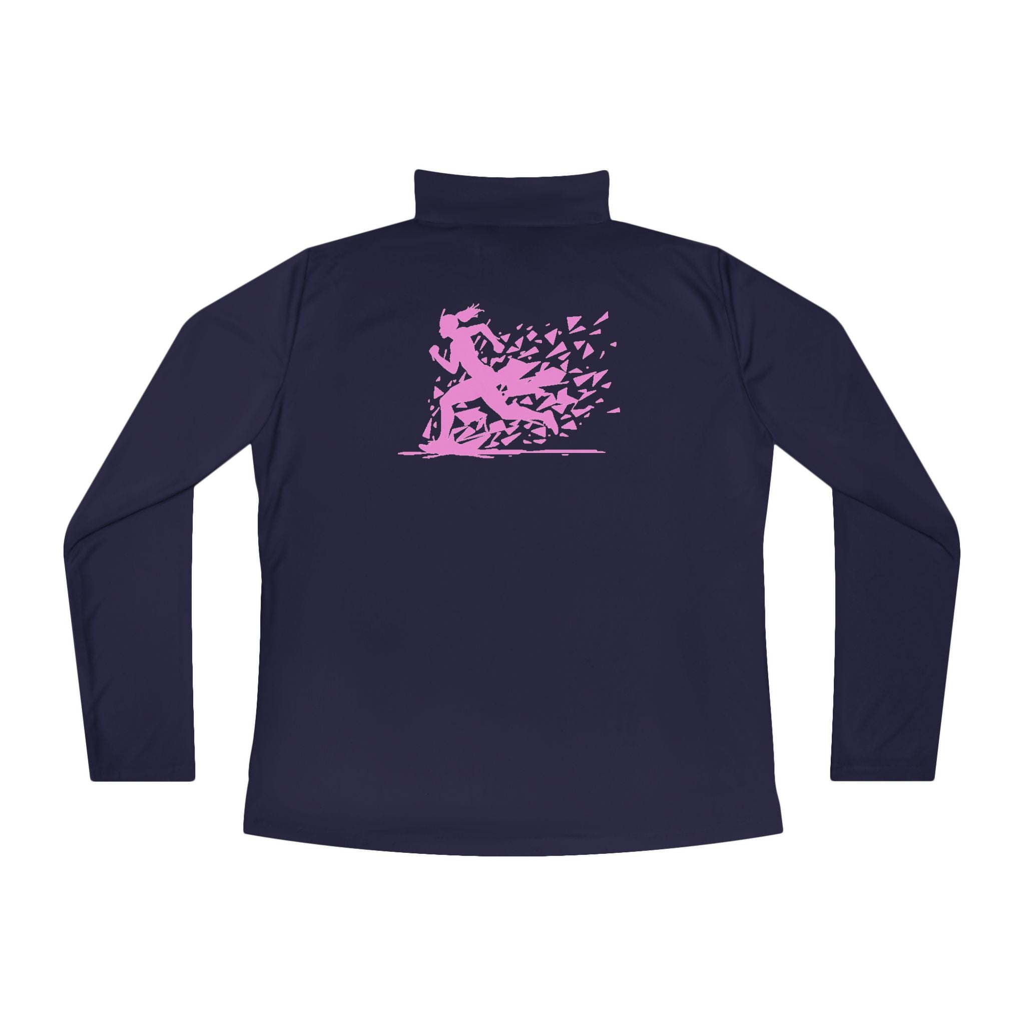 Ladies Quarter-Zip Pullover with Motivational Running Design, Athletic Apparel, Activewear, Sportswear, Fitness Gift, Running Top