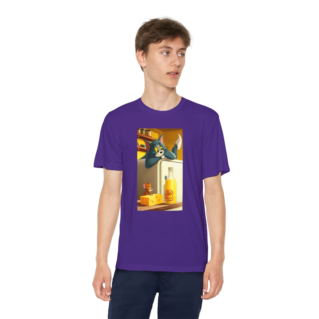 Youth Competitor Tee with Tom And Jerry design, Cartoon Graphic Kid's T-Shirt, Kids Tee, Children's Clothing, Funny Tee for Boys and Girls