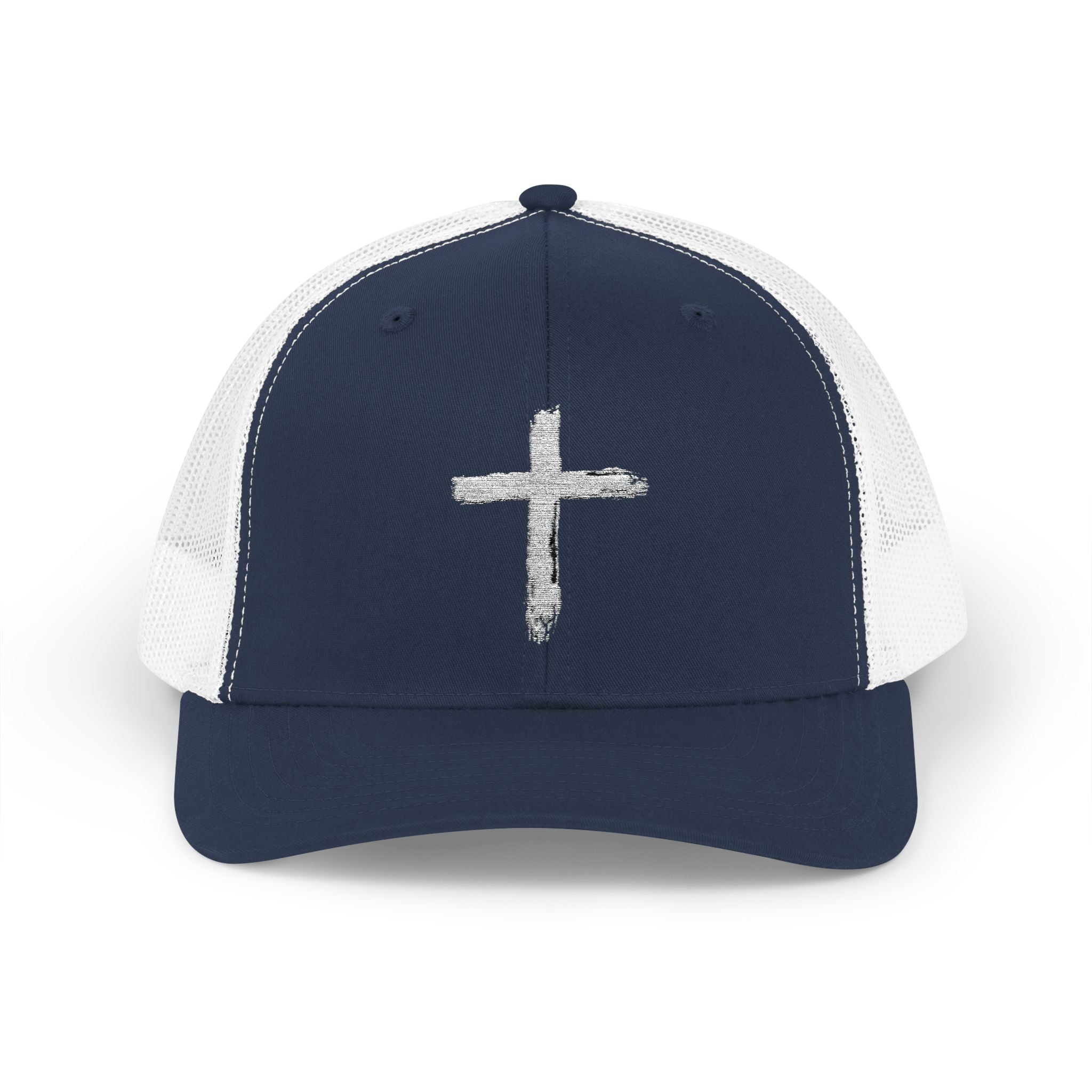 Holly Cross Snapback Trucker Cap with Thin Red Line Design, Ideal for First Responders, Supportive Gifts, Memorials, Everyday Wear