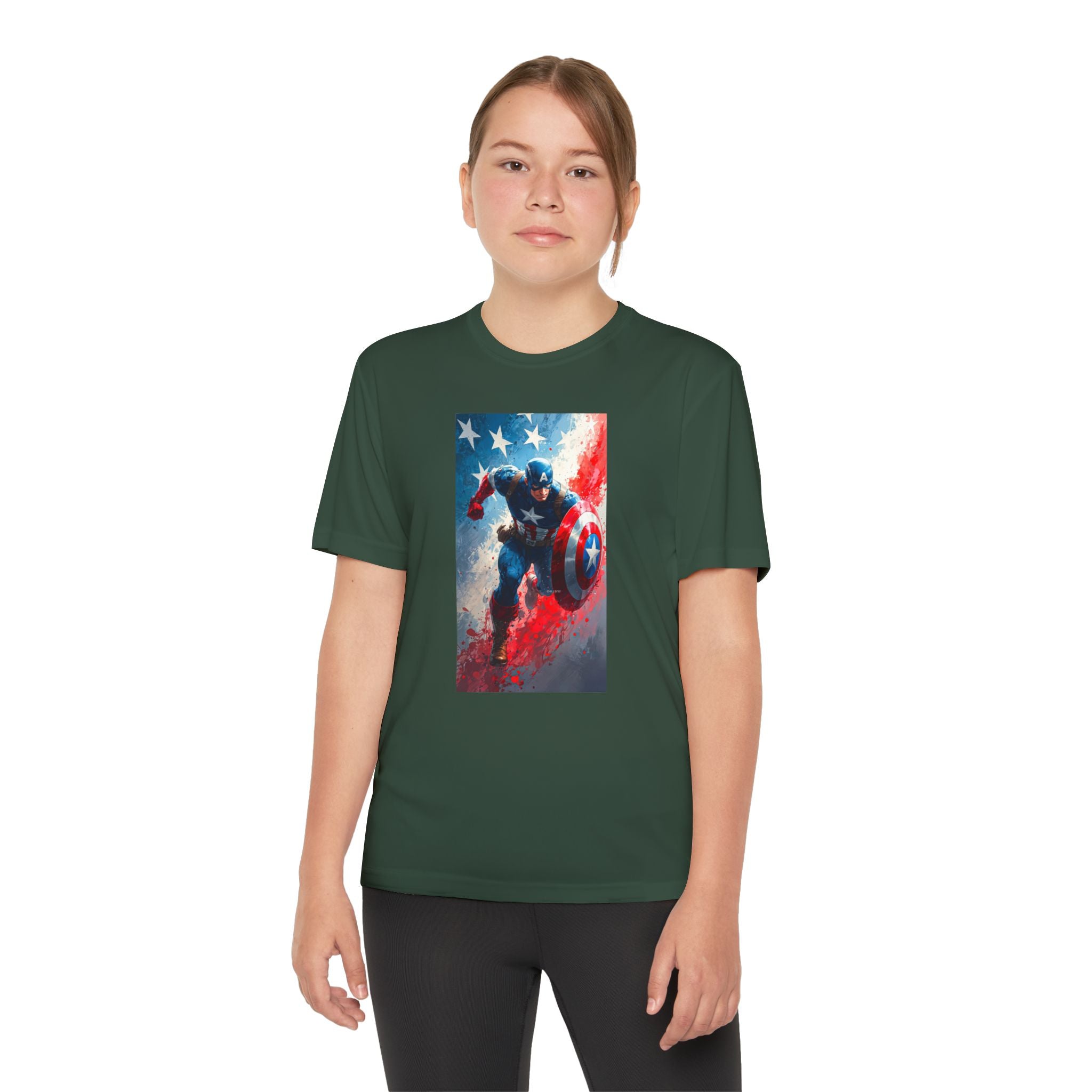 Captain America Superhero Marvel Patriotic, Kids Graphic T-Shirt, Boys Hero Top, Girls Comic Book Clothing, Birthday