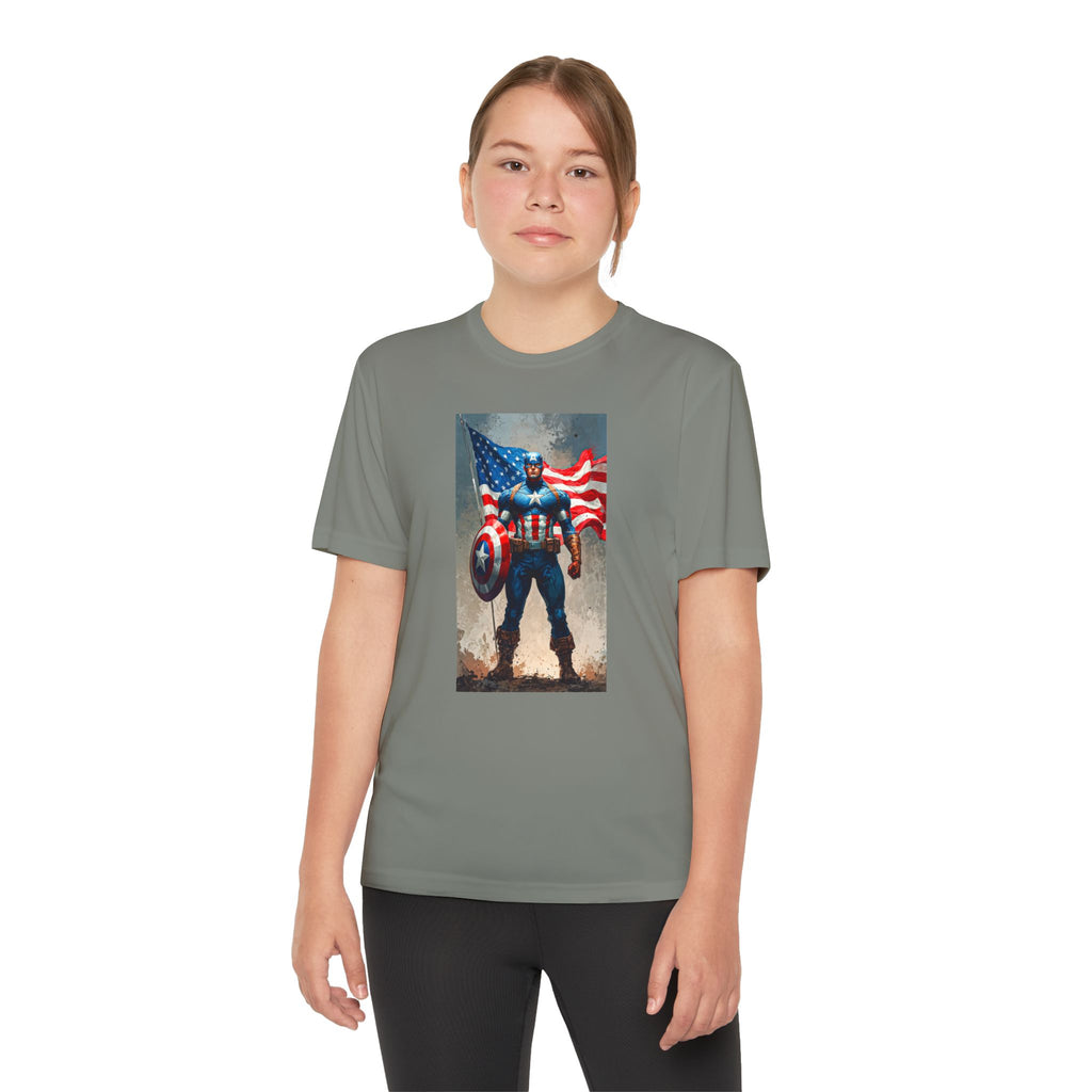 Captain America Superhero Marvel Patriotic, Kids Graphic T-Shirt, Boys Hero Top, Girls Comic Book Clothing, Birthday