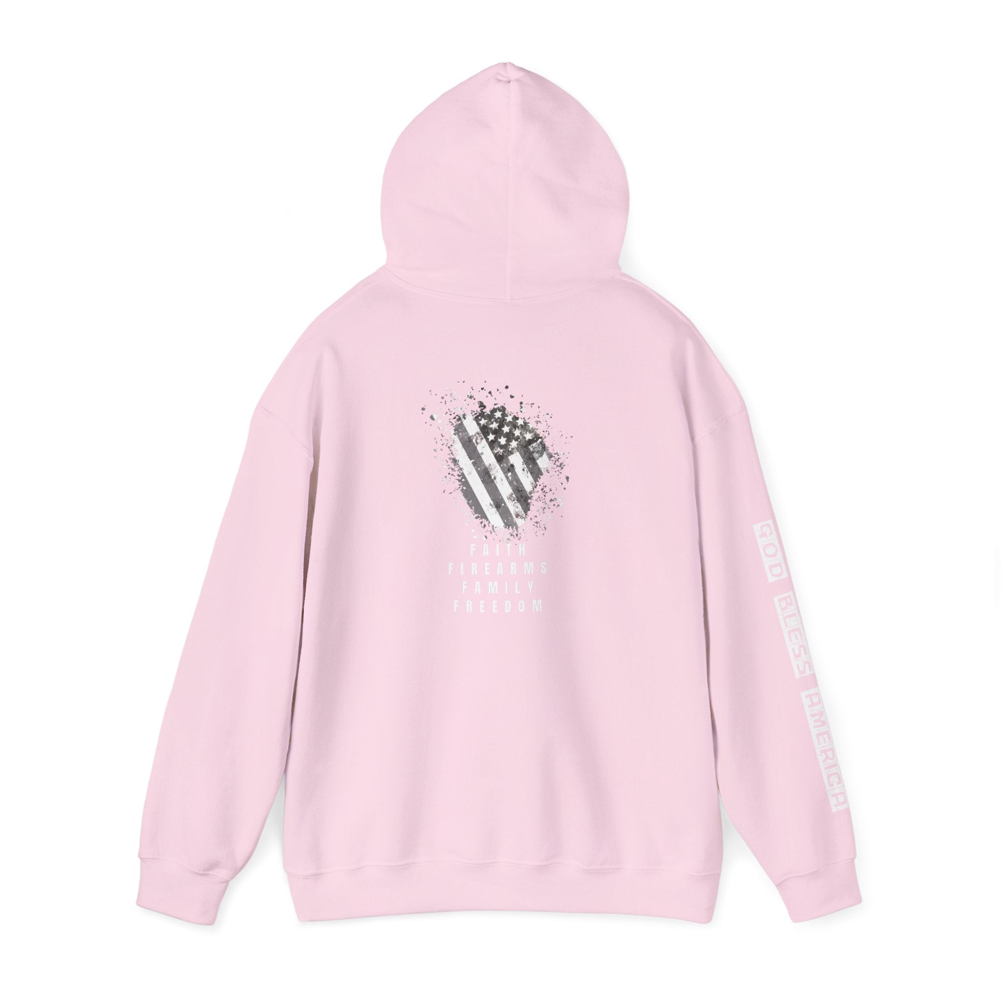 Faith Family Firearms Freedom Hooded Sweatshirt with Faith, Family, Firearms & Freedom Design - Unisex Cozy Wear for Celebrations