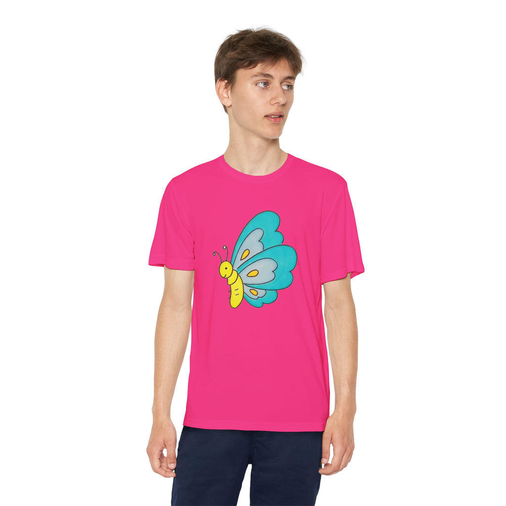 Butterffy Youth T-Shirt Sports Graphic Tee, Cool Athletic Shirt for Kids, Perfect for Sports Events, Team Spirit