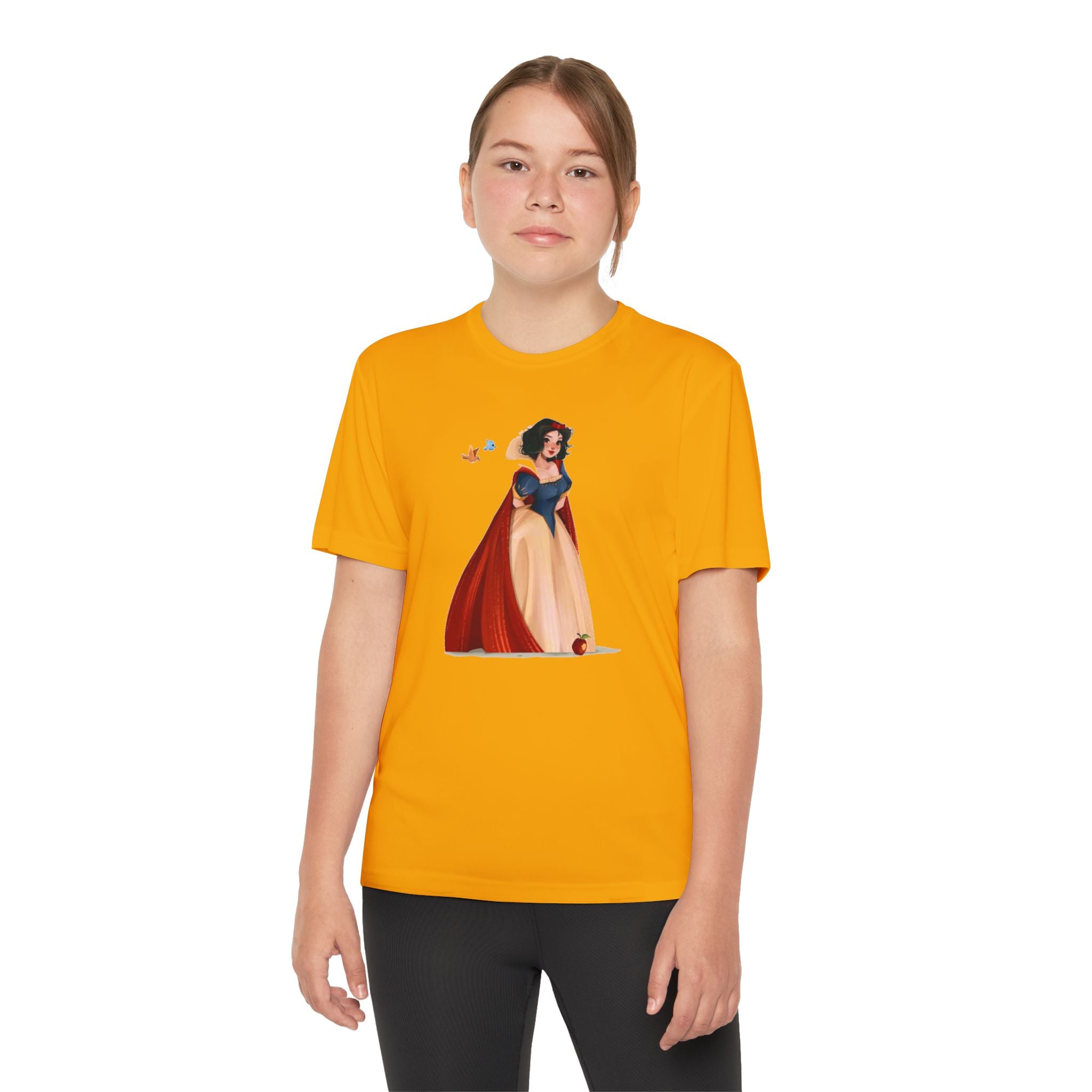 Snow White Youth T-Shirt Sports Graphic Tee, Cool Athletic Shirt for Kids, Perfect for Sports Events, Team Spirit