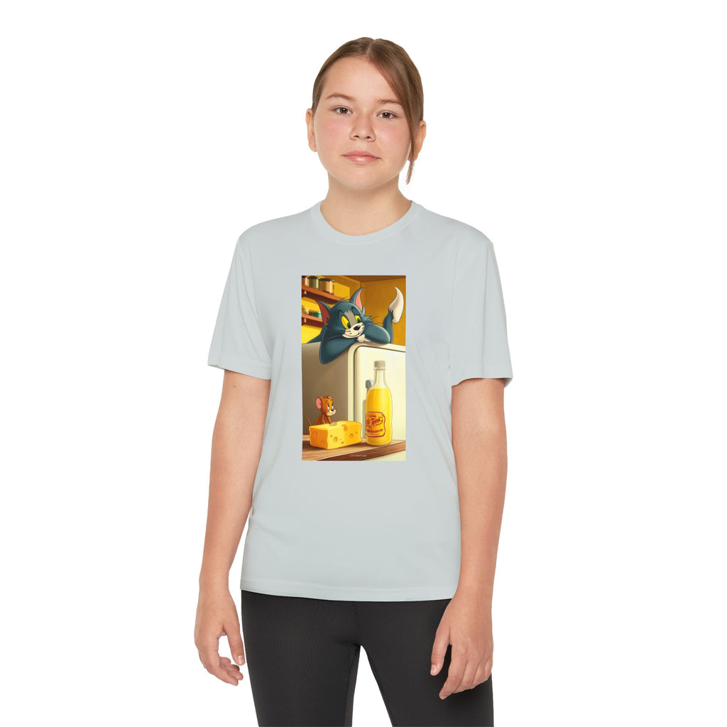 Youth Competitor Tee with Tom And Jerry design, Cartoon Graphic Kid's T-Shirt, Kids Tee, Children's Clothing, Funny Tee for Boys and Girls