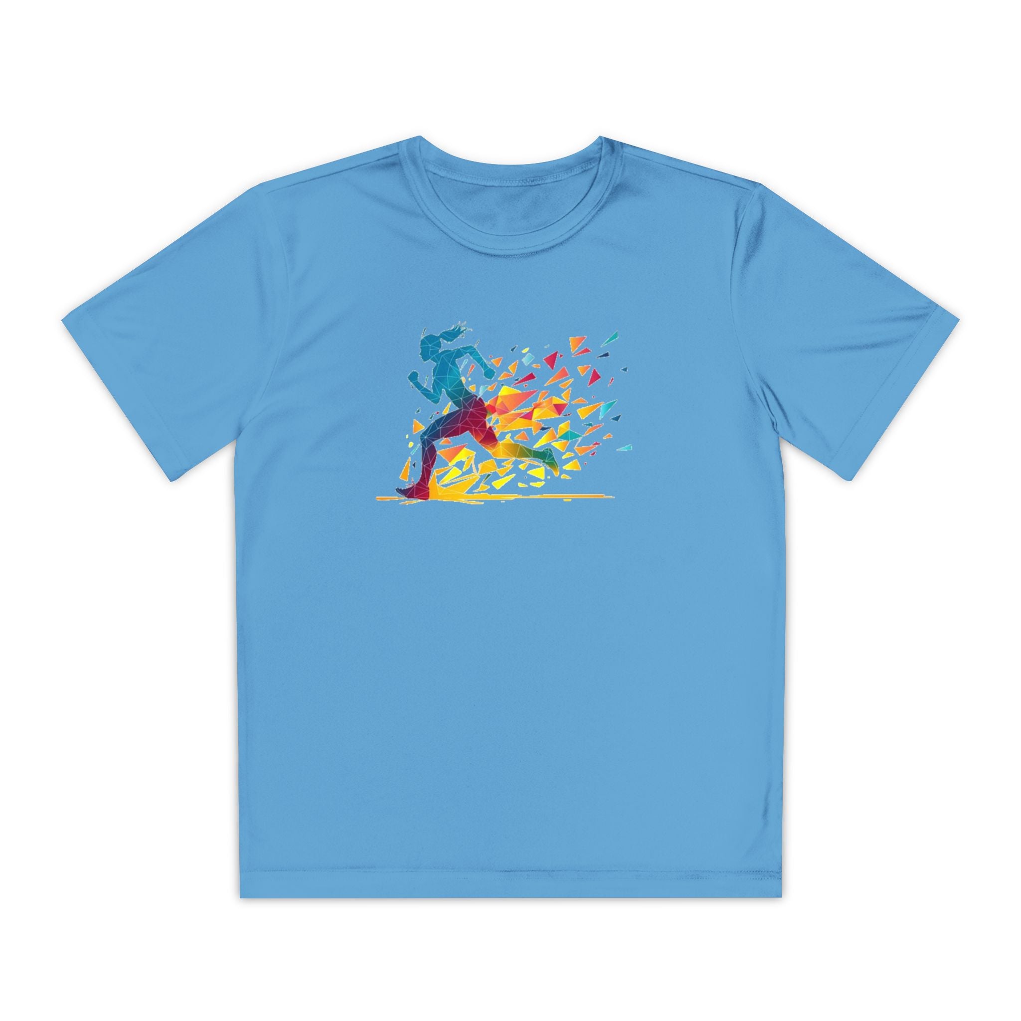 Running Youth T-Shirt Sports Graphic Tee, Cool Athletic Shirt for Kids, Perfect for Sports Events, Team Spirit
