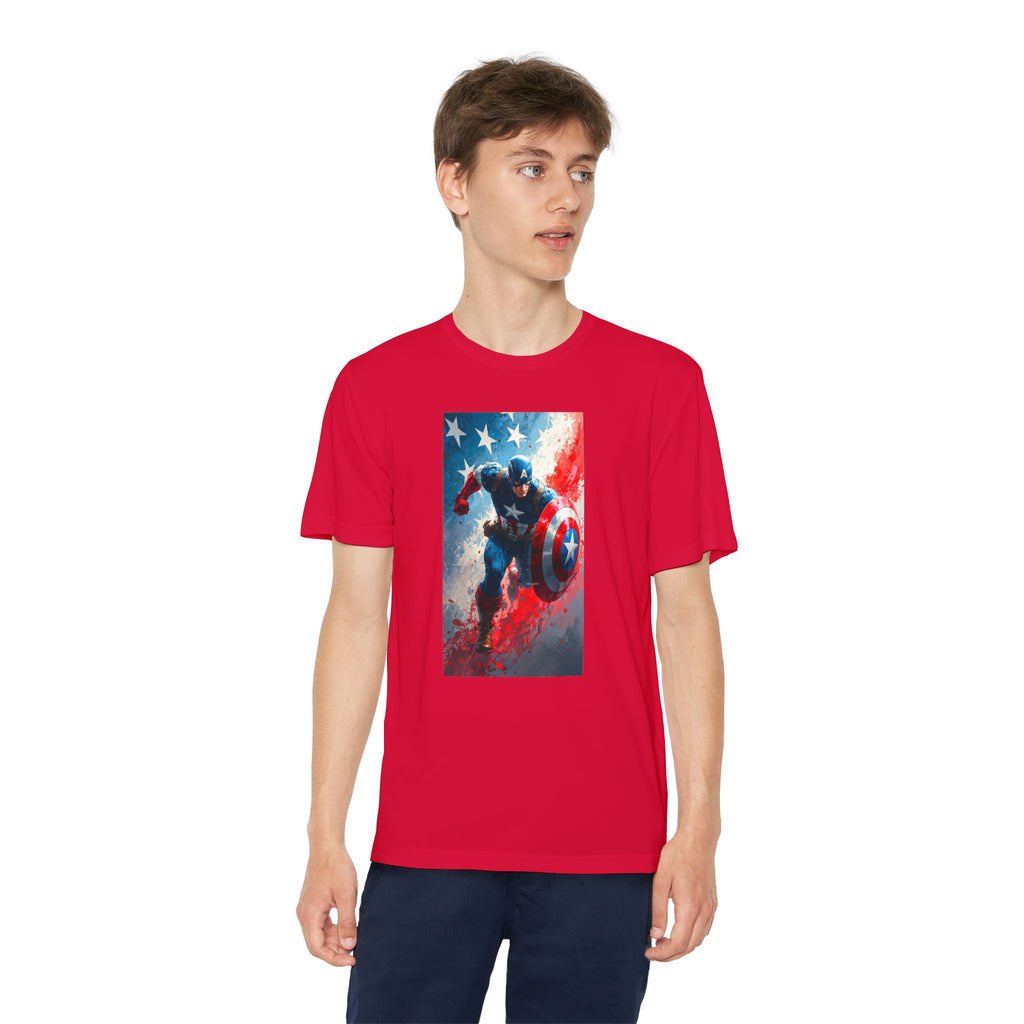 Captain America Superhero Marvel Patriotic, Kids Graphic T-Shirt, Boys Hero Top, Girls Comic Book Clothing, Birthday