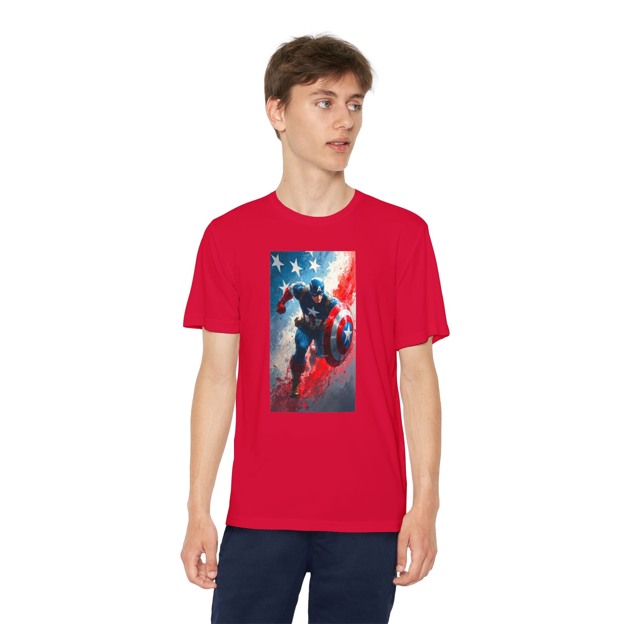 Captain America Superhero Marvel Patriotic, Kids Graphic T-Shirt, Boys Hero Top, Girls Comic Book Clothing, Birthday