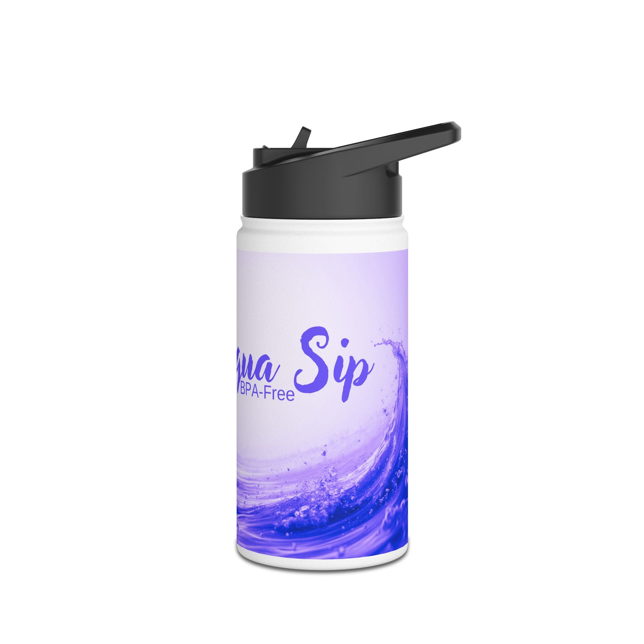 Aqua Wave Stainless Steel Water Bottle, Hydration Gift, Outdoor Adventure, Beach Vibes, Eco-Friendly, Travel Companion