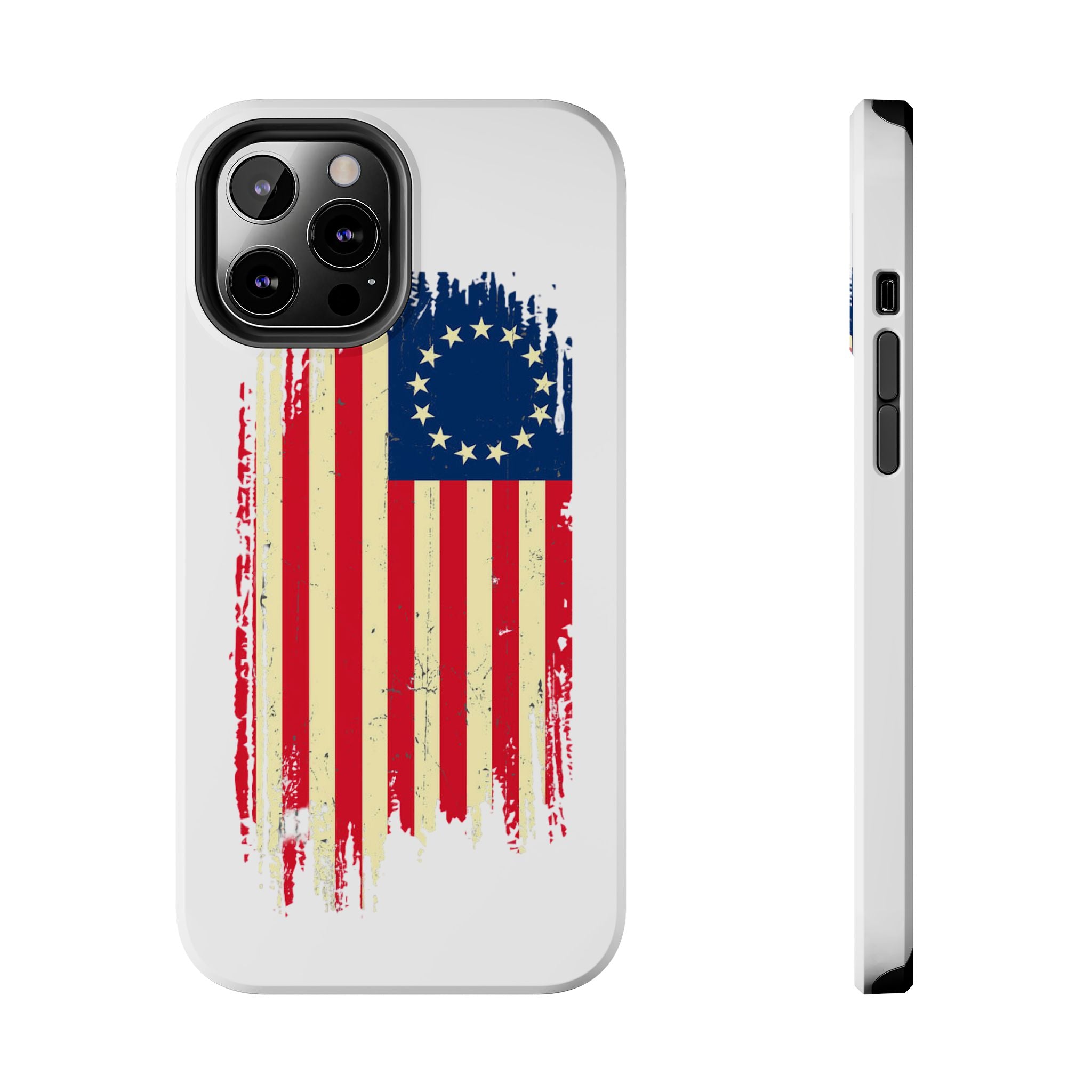 Patriotic Phone Cases with Vintage Flag Design, Tough Case for Independence Day, Memorial Day, 4th of July, Gift for Veterans, USA Pride