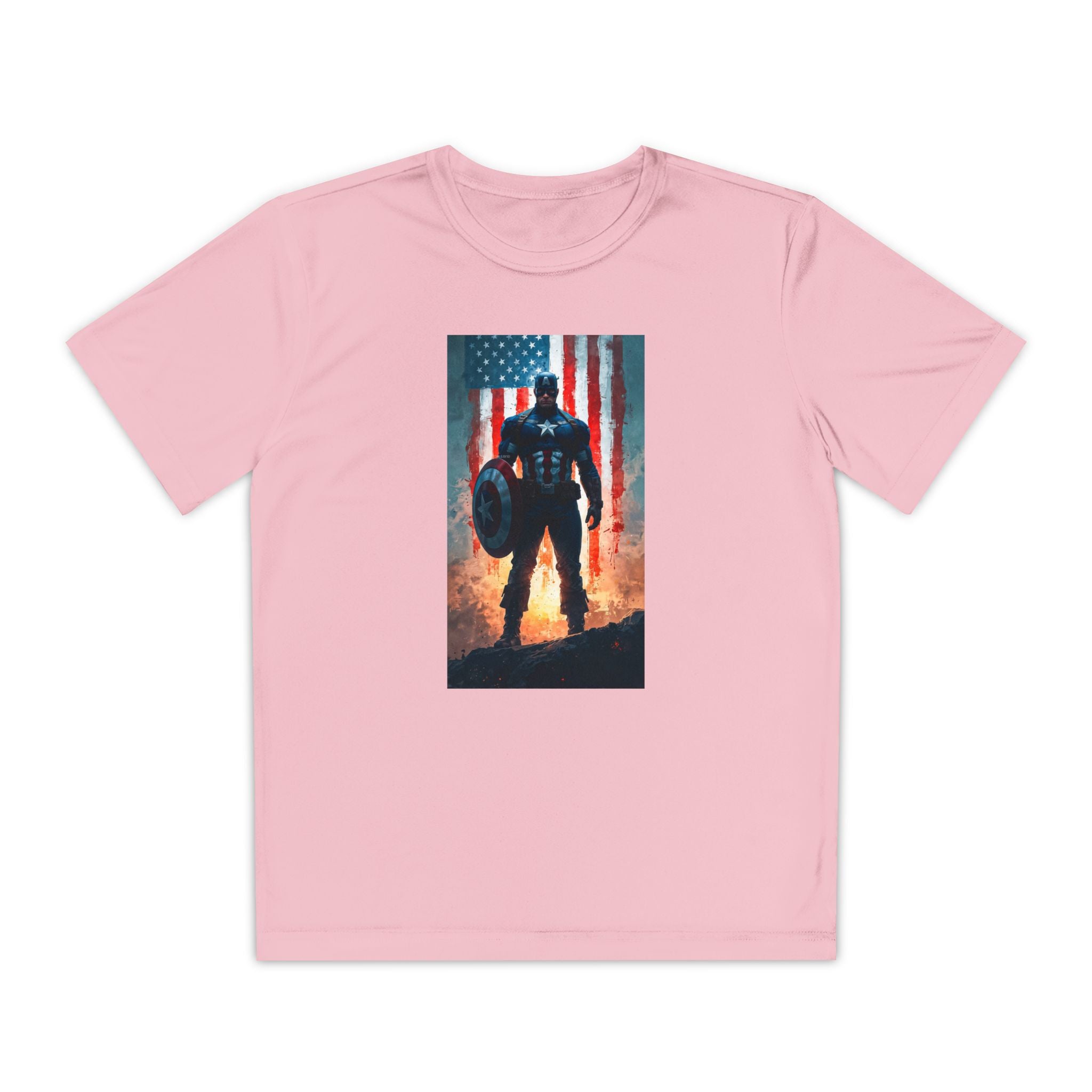 Captain America Superhero Marvel Patriotic, Kids Graphic T-Shirt, Boys Hero Top, Girls Comic Book Clothing, Birthday