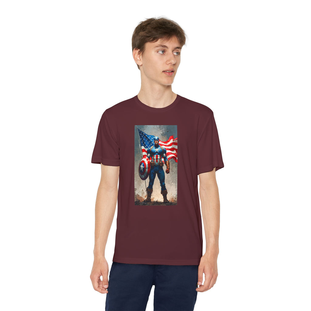 Captain America Superhero Marvel Patriotic, Kids Graphic T-Shirt, Boys Hero Top, Girls Comic Book Clothing, Birthday