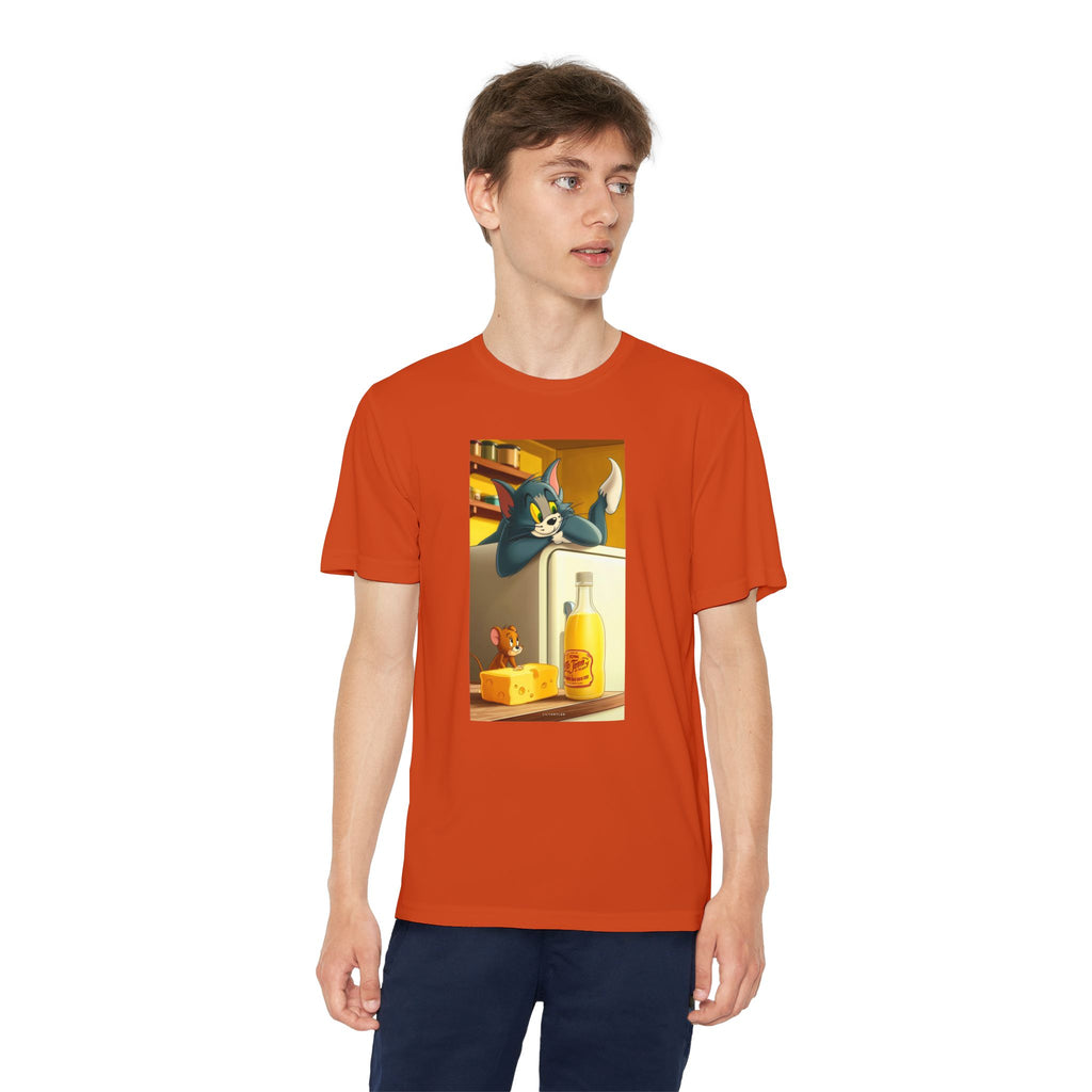 Youth Competitor Tee with Tom And Jerry design, Cartoon Graphic Kid's T-Shirt, Kids Tee, Children's Clothing, Funny Tee for Boys and Girls