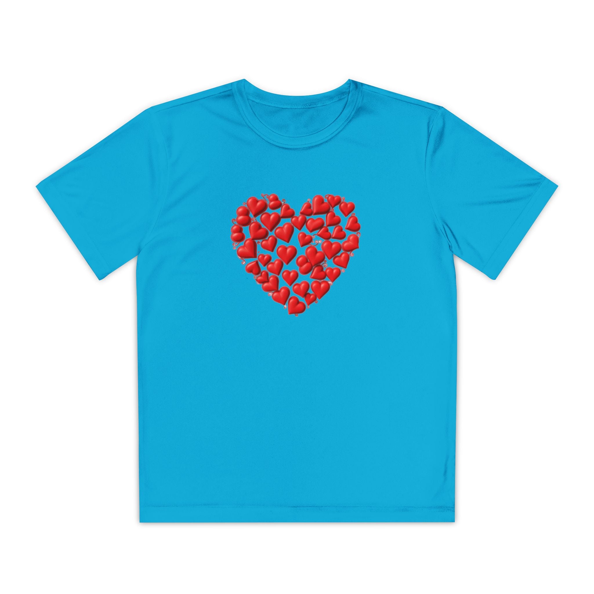 Heart Youth T-Shirt Sports Graphic Tee, Cool Athletic Shirt for Kids, Perfect for Sports Events, Team Spirit