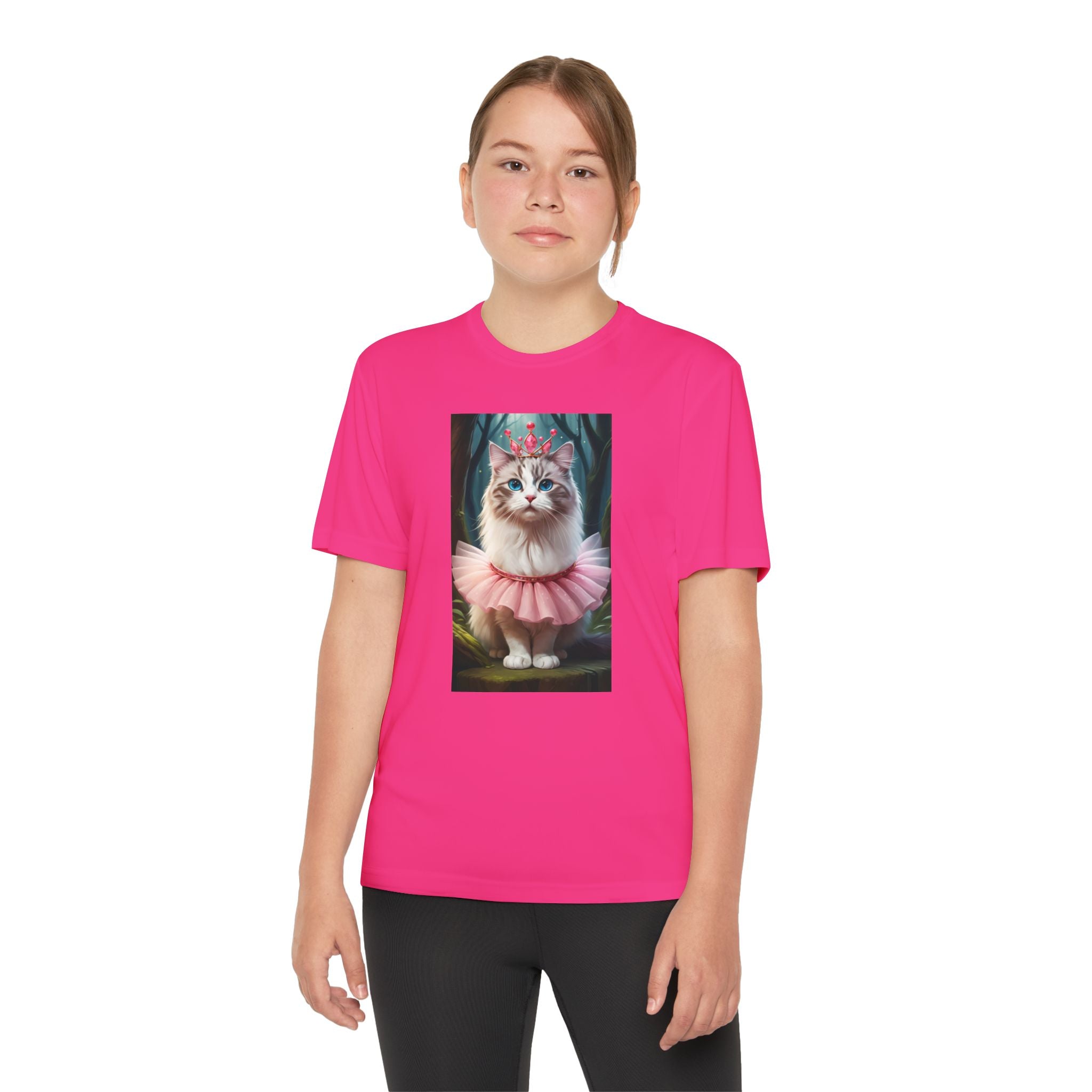 Graphic Tee, Cute Cartoon Kitten, Kids Animal Lover Shirt, Kitty Princess Design, Youth Tee for Girls and Boys, Funny Cat Shirt, Gift for