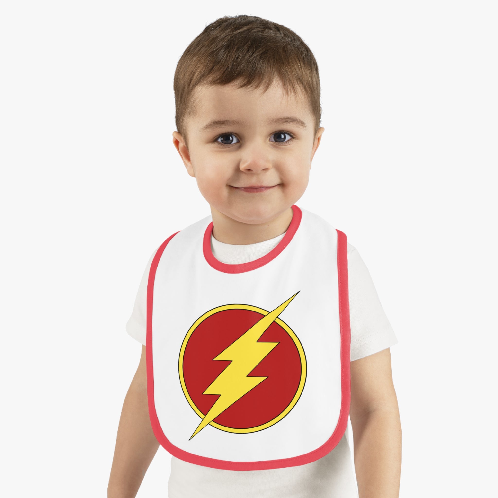 The Flash ~ Cute Baby Bib - Tiny but Mighty, Infant Feeding Bib, Baby Shower Gift, Newborn Accessories, Elephant Design, Everyday Use