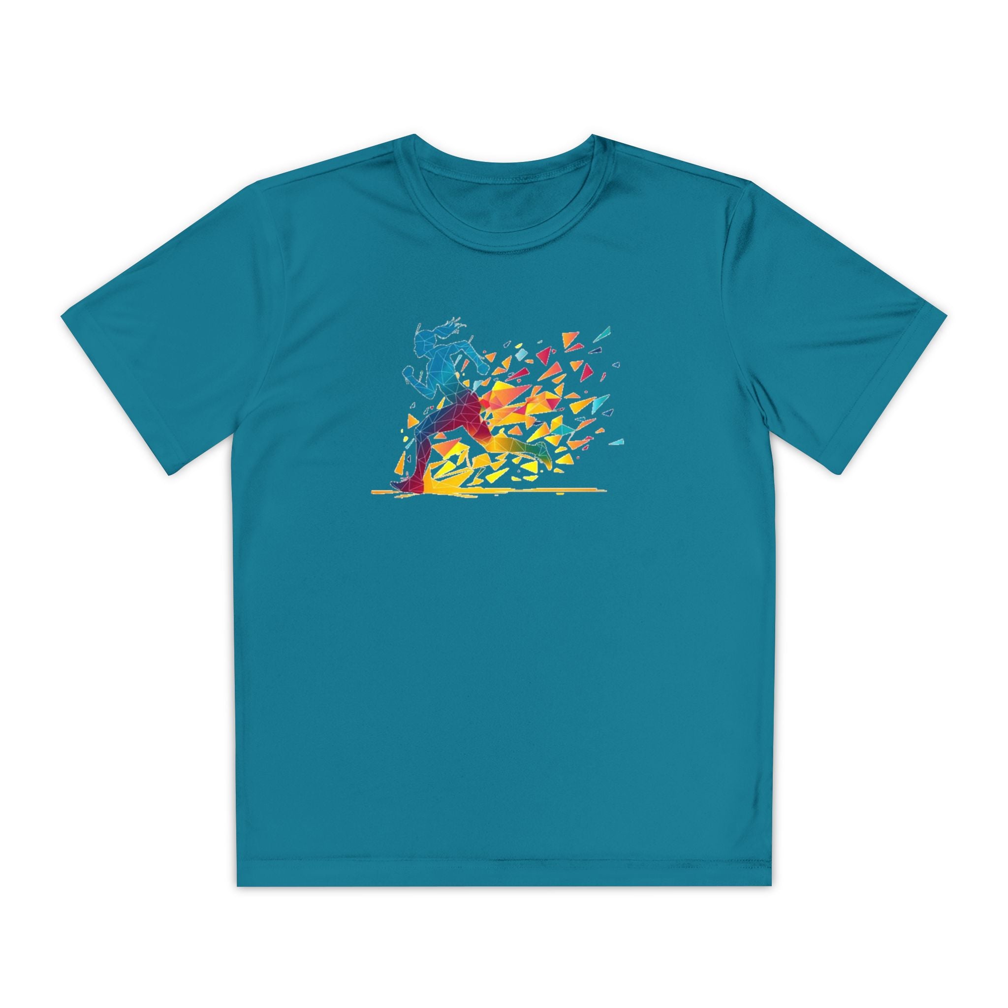 Running Youth T-Shirt Sports Graphic Tee, Cool Athletic Shirt for Kids, Perfect for Sports Events, Team Spirit