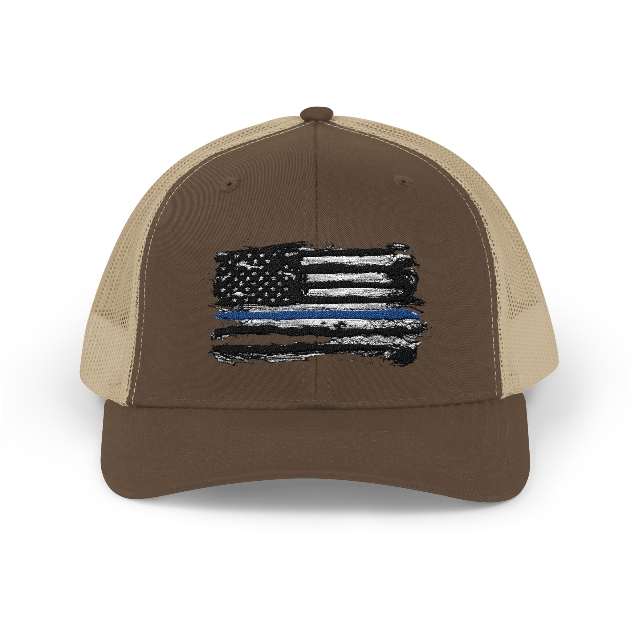 Thin Blue Line Patriotic Snapback Trucker Cap with Thin Red Line Design, Ideal for First Responders, Supportive Gifts, Everyday Wear
