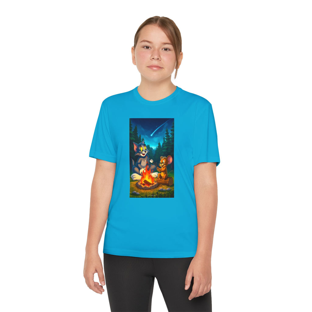 Youth Competitor Tee with Tom And Jerry design, Cartoon Graphic Kid's T-Shirt, Kids Tee, Children's Clothing, Funny Tee for Boys and Girls