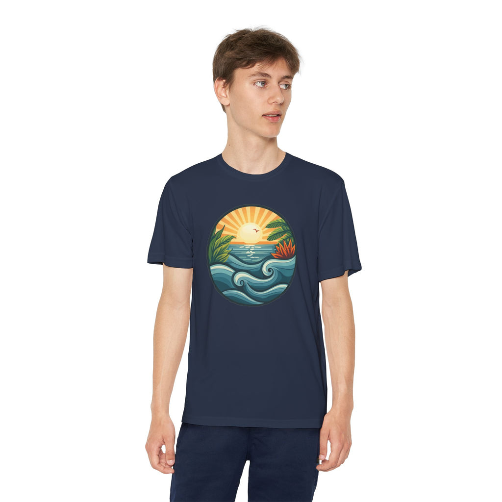 Beach Shirt Youth Competitor Tee, Kids Surf Tee, Summer Vacation Top, Ocean Lover T-Shirt, Coastal Clothing