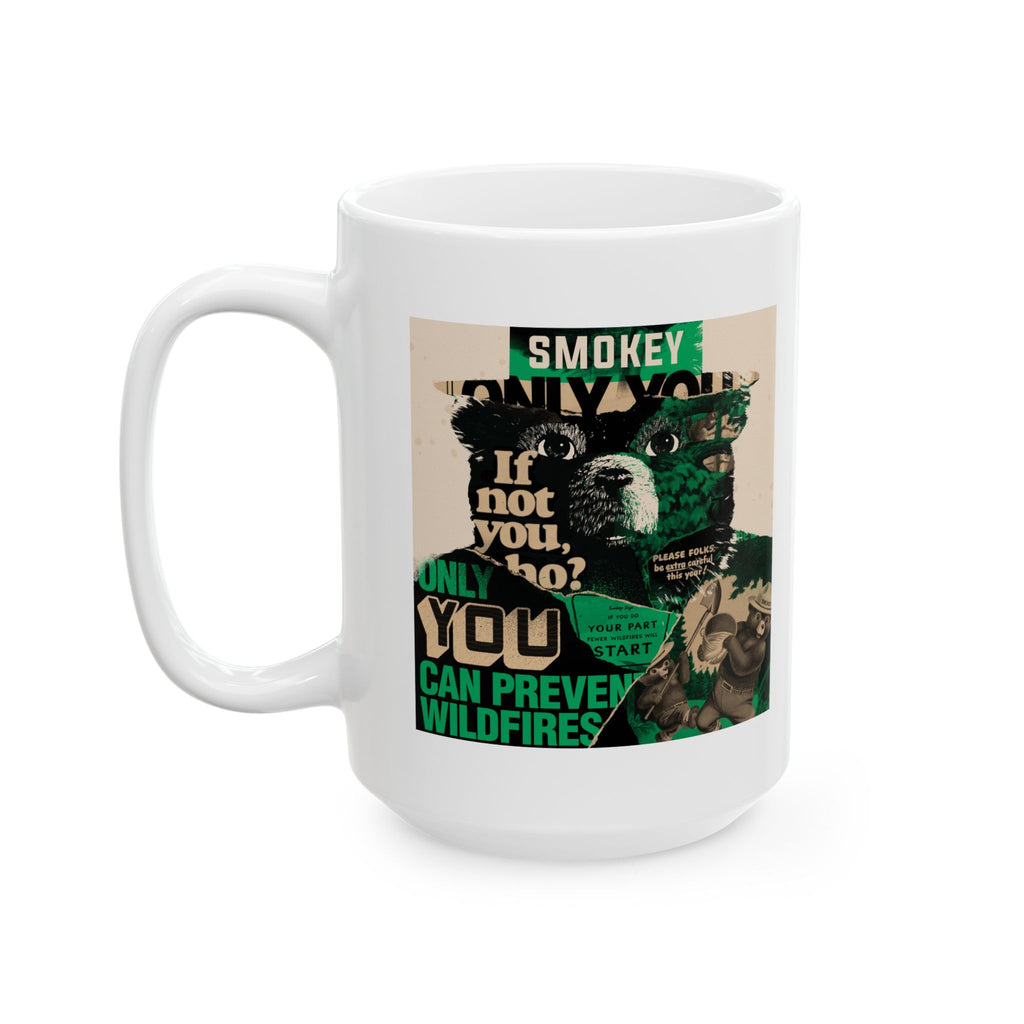 Smokey Bear Firefighter Coffee Mug, Tea Cup, Gift for First Responders, Campfire Enthusiasts, Firefighters Appreciation, Firefighting, Fire