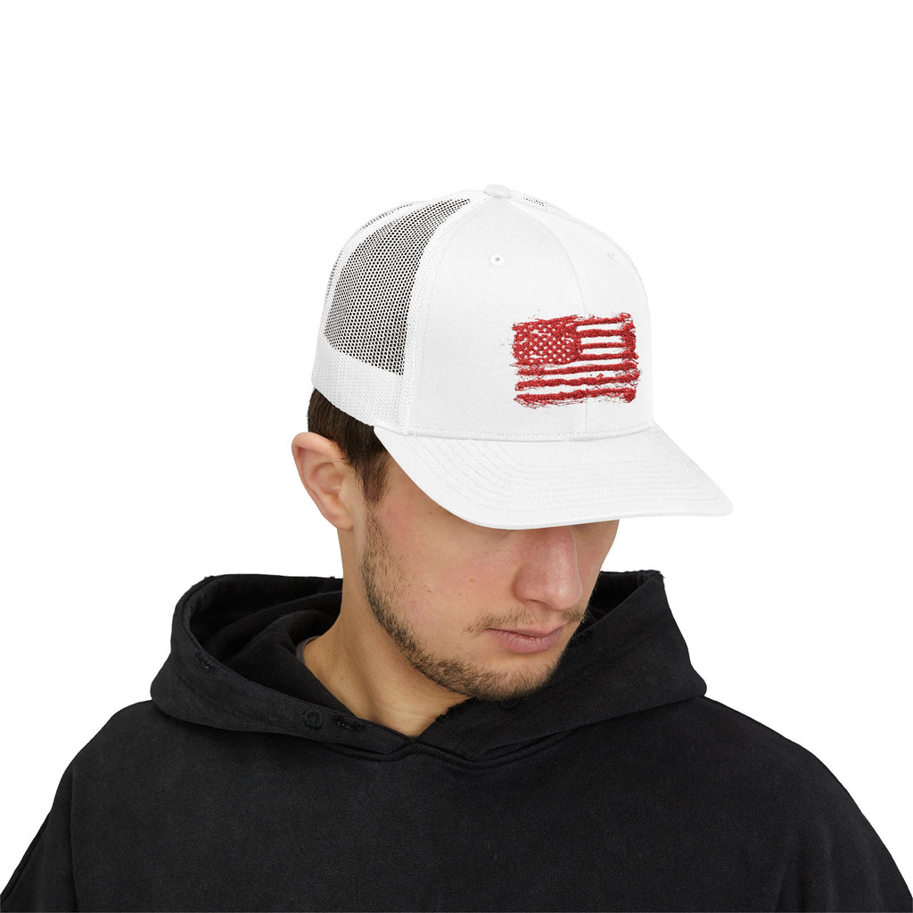 Patriotic Flag Snapback Trucker Cap, American Flag Hat, Outdoor Cap, Casual Wear, Gift for Dad, 4th of July Apparel