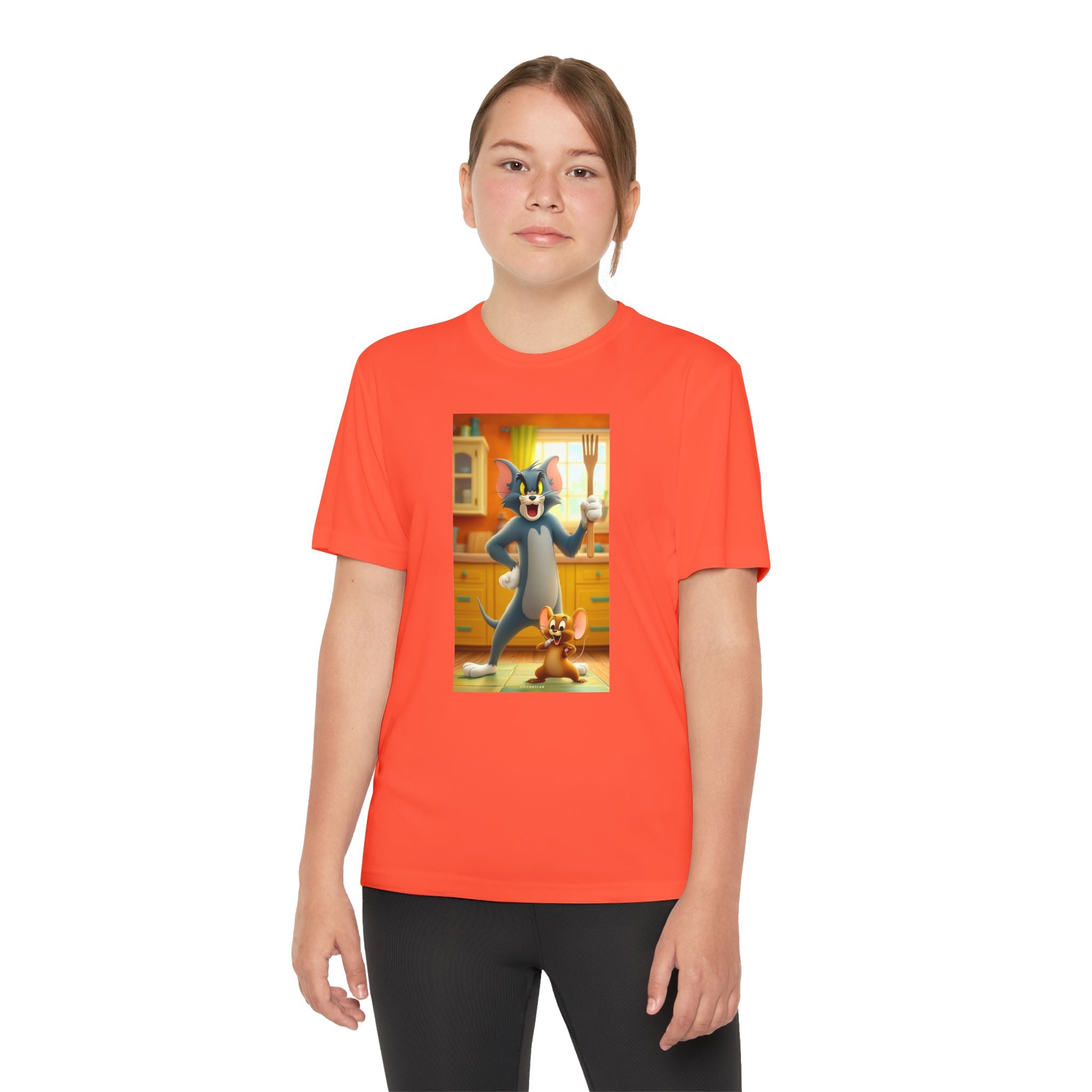 Youth Competitor Tee with Tom And Jerry design, Cartoon Graphic Kid's T-Shirt, Kids Tee, Children's Clothing, Funny Tee for Boys and Girls