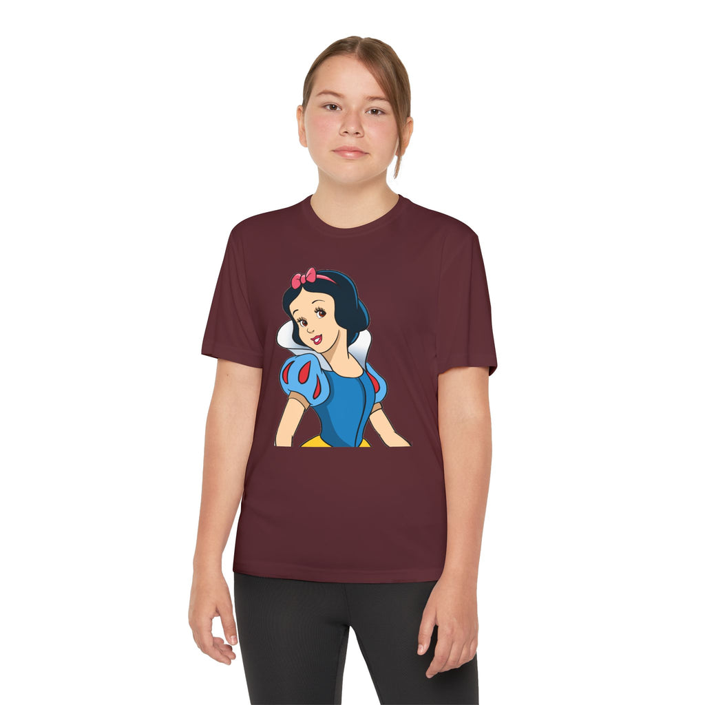 Snow White Youth T-Shirt Sports Graphic Tee, Cool Athletic Shirt for Kids, Perfect for Sports Events, Team Spirit