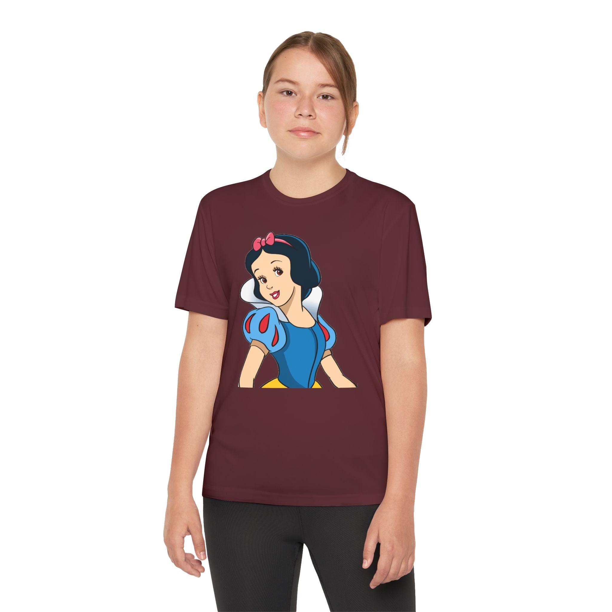 Snow White Youth T-Shirt Sports Graphic Tee, Cool Athletic Shirt for Kids, Perfect for Sports Events, Team Spirit