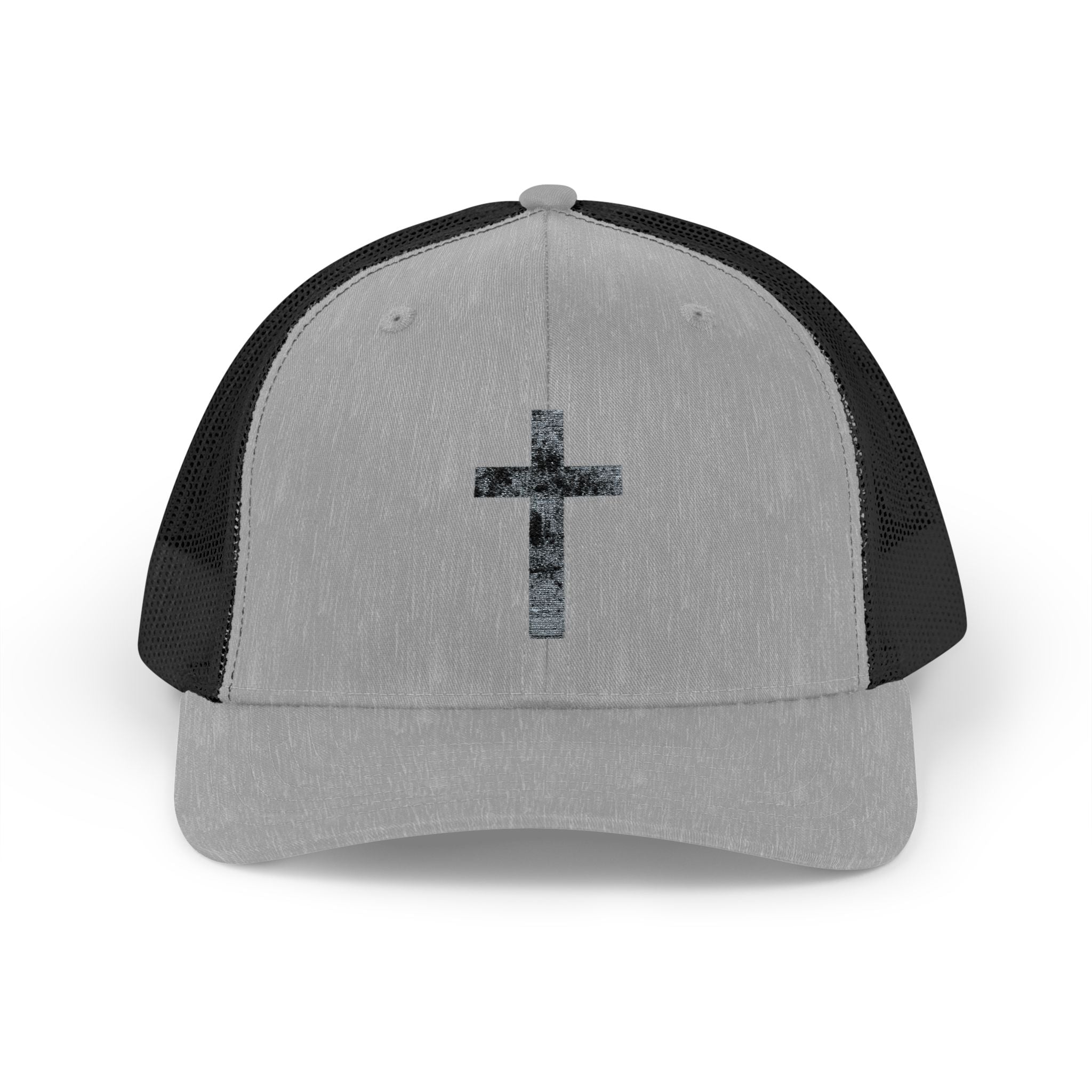Holly Cross Snapback Trucker Cap with Thin Red Line Design, Ideal for First Responders, Supportive Gifts, Memorials, Everyday Wear