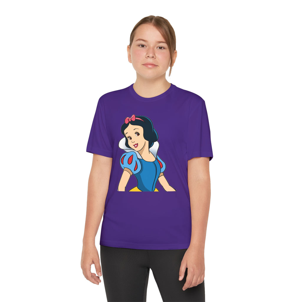 Snow White Youth T-Shirt Sports Graphic Tee, Cool Athletic Shirt for Kids, Perfect for Sports Events, Team Spirit
