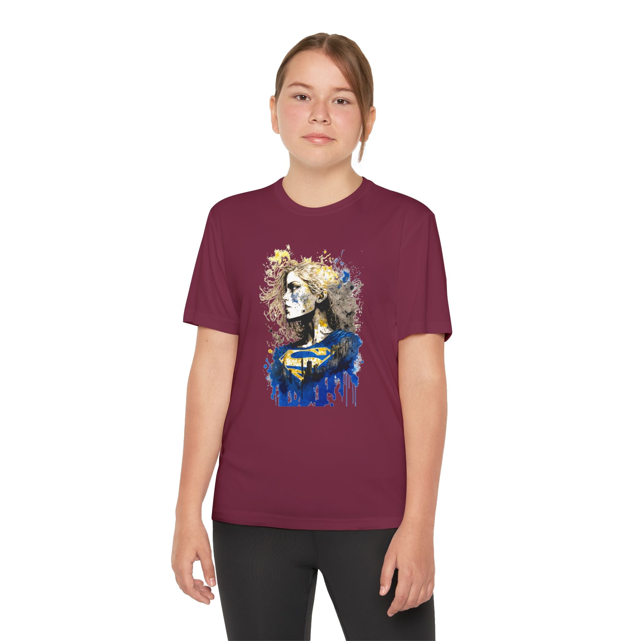 Superhero Youth T-Shirt Sports Graphic Tee, Cool Athletic Shirt for Kids