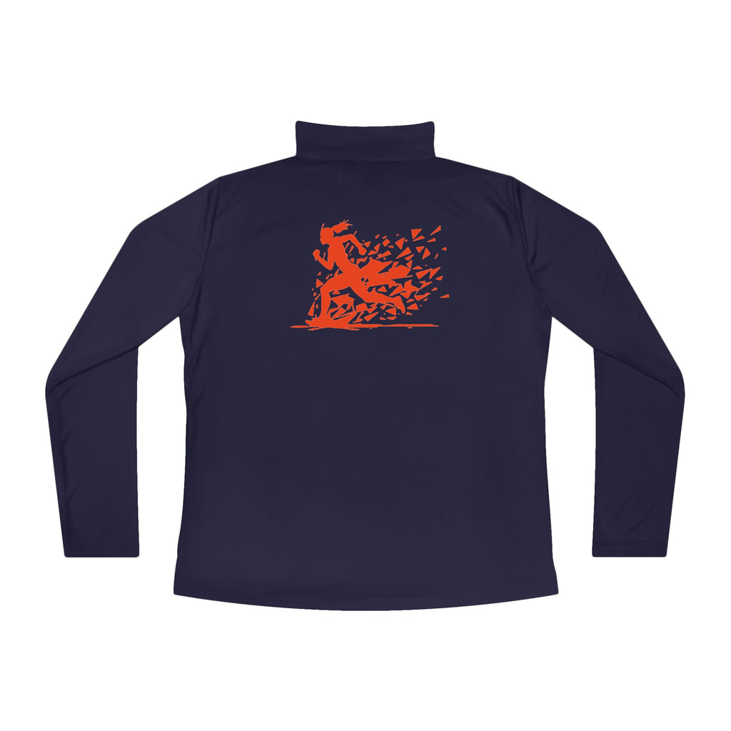 Ladies Quarter-Zip Pullover with Motivational Running Design, Athletic Apparel, Activewear, Sportswear, Fitness Gift, Running Top