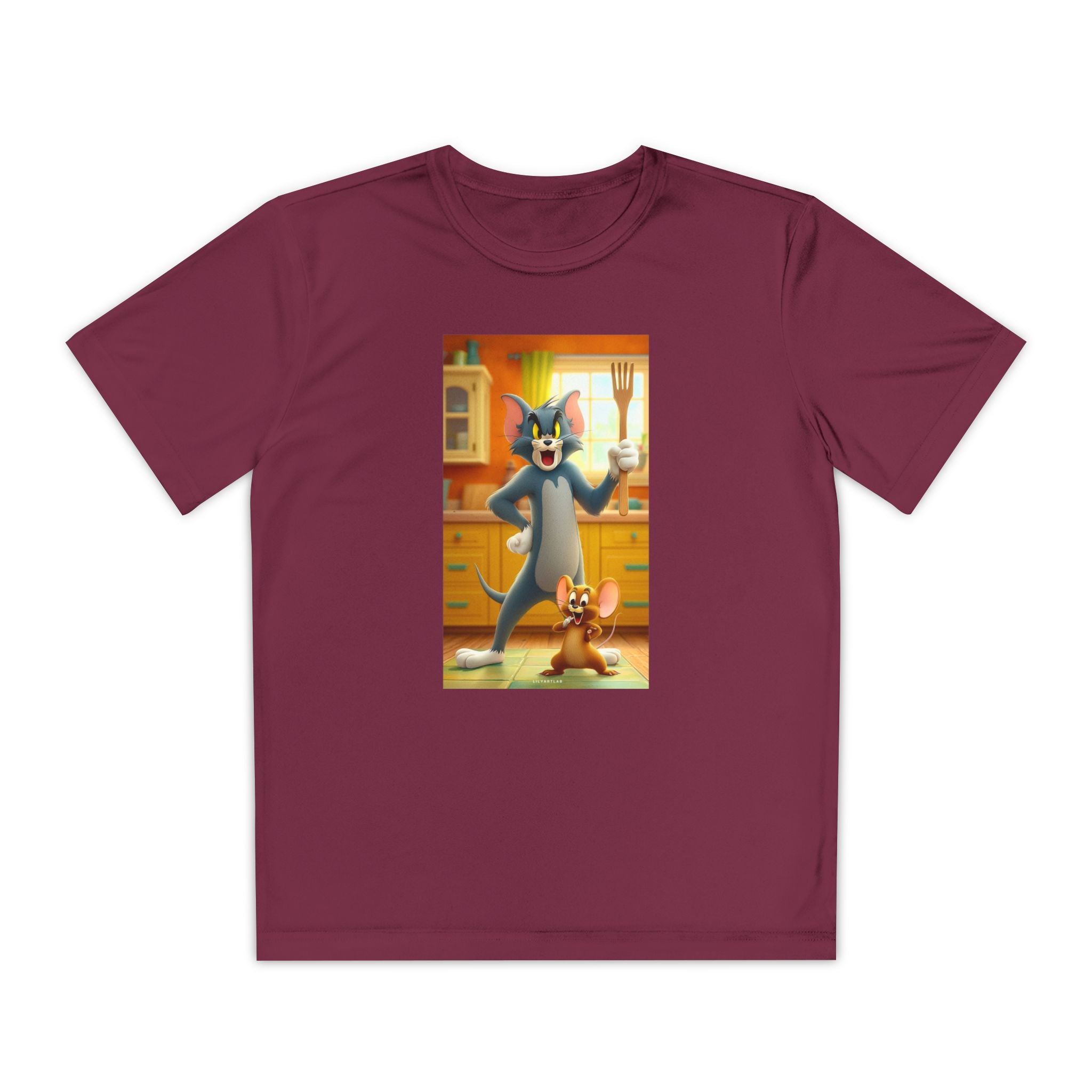 Youth Competitor Tee with Tom And Jerry design, Cartoon Graphic Kid's T-Shirt, Kids Tee, Children's Clothing, Funny Tee for Boys and Girls