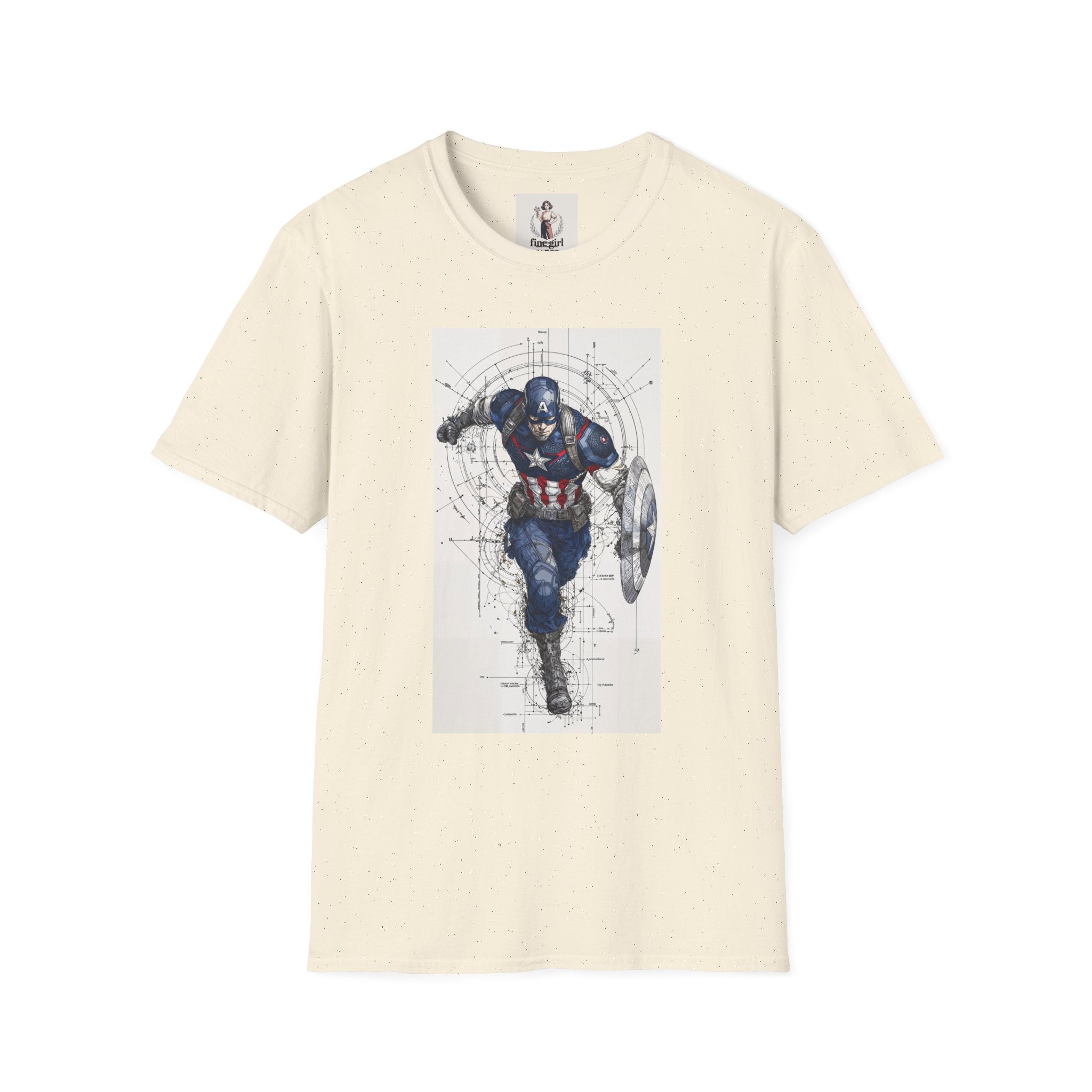Captain America Superhero Marvel Unisex Softstyle T-Shirt, Comic Book Tee, Geeky Clothing, Cosplay Costume Top