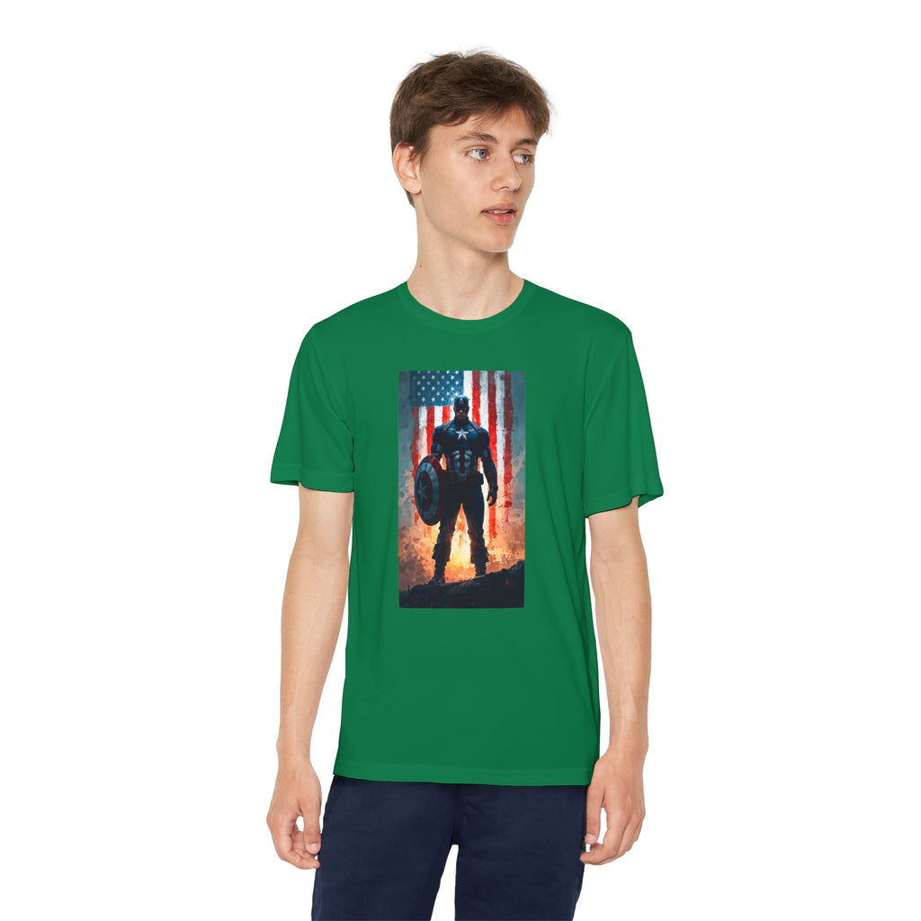 Captain America Superhero Marvel Patriotic, Kids Graphic T-Shirt, Boys Hero Top, Girls Comic Book Clothing, Birthday