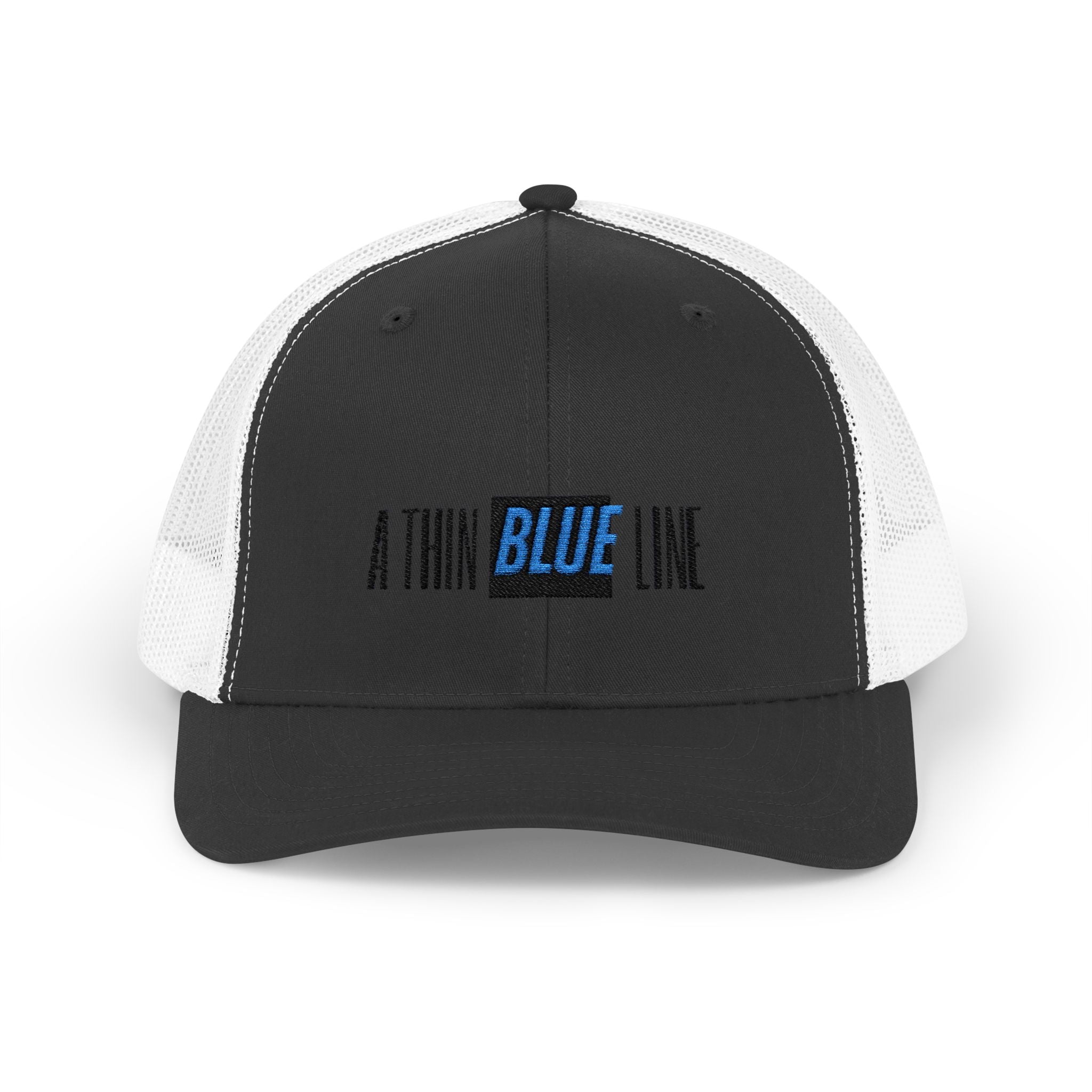 Back The Blue Snapback Trucker Cap with Thin Red Line Design, Ideal for First Responders, Supportive Gifts, Memorials, Everyday Wear