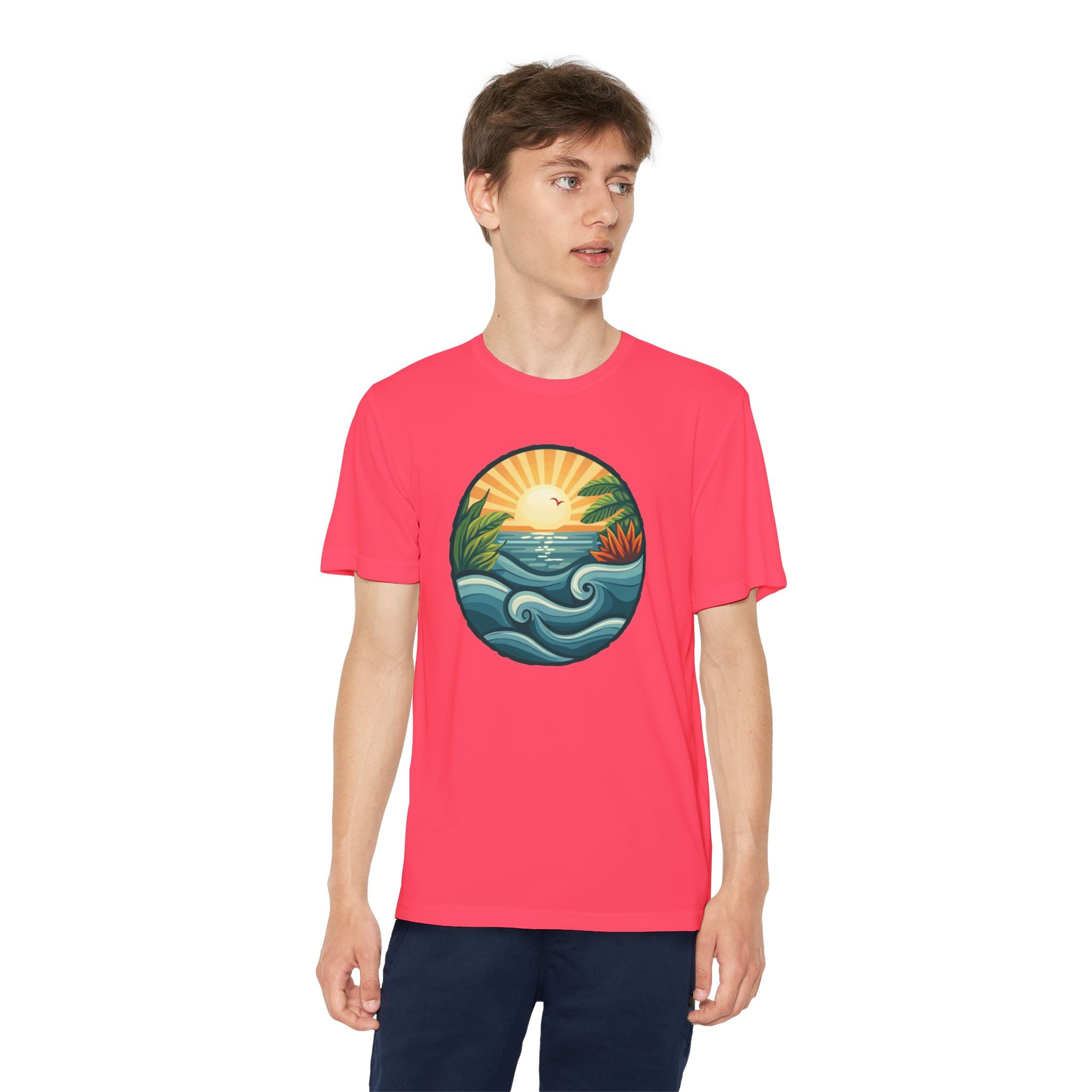 Beach Shirt Youth Competitor Tee, Kids Surf Tee, Summer Vacation Top, Ocean Lover T-Shirt, Coastal Clothing