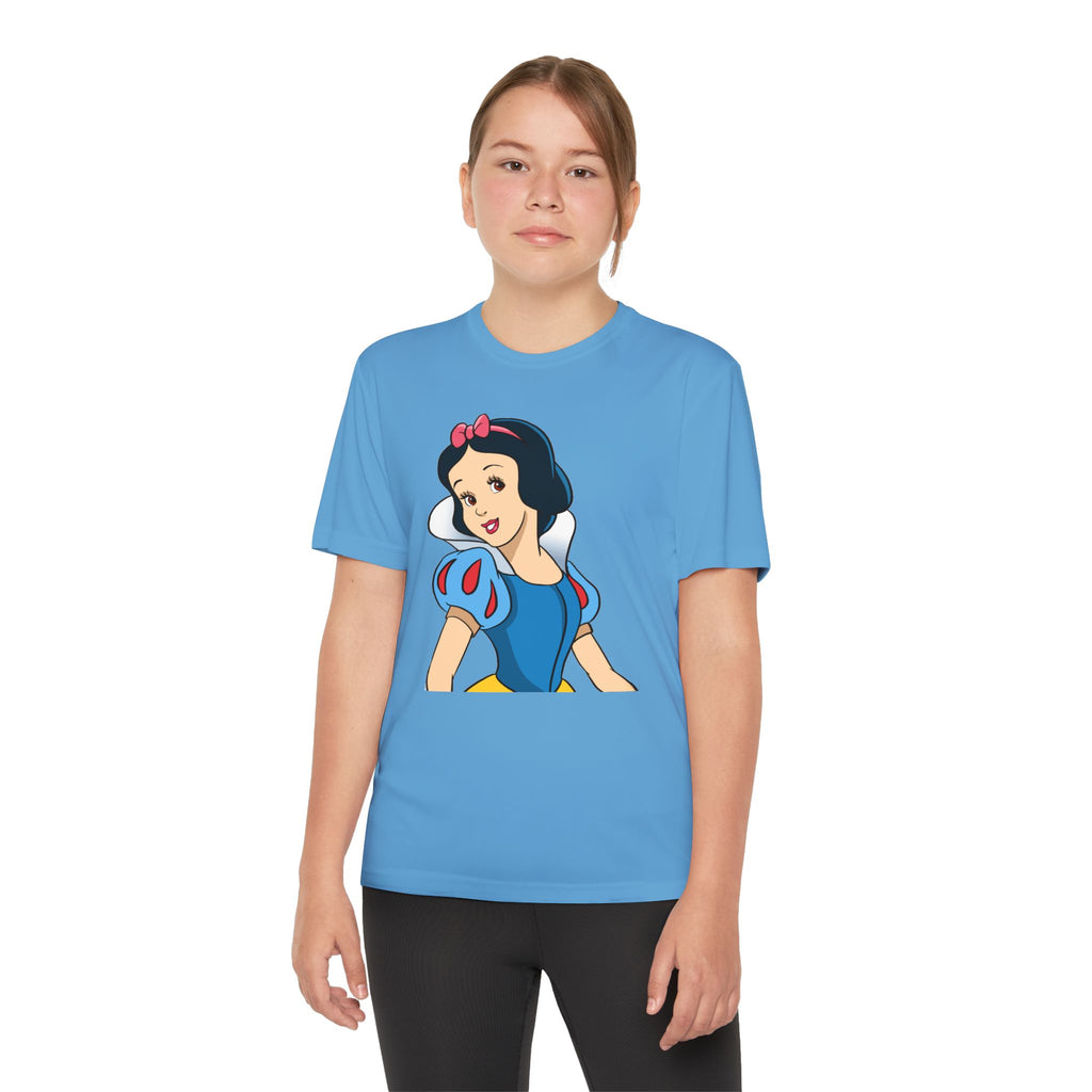 Snow White Youth T-Shirt Sports Graphic Tee, Cool Athletic Shirt for Kids, Perfect for Sports Events, Team Spirit