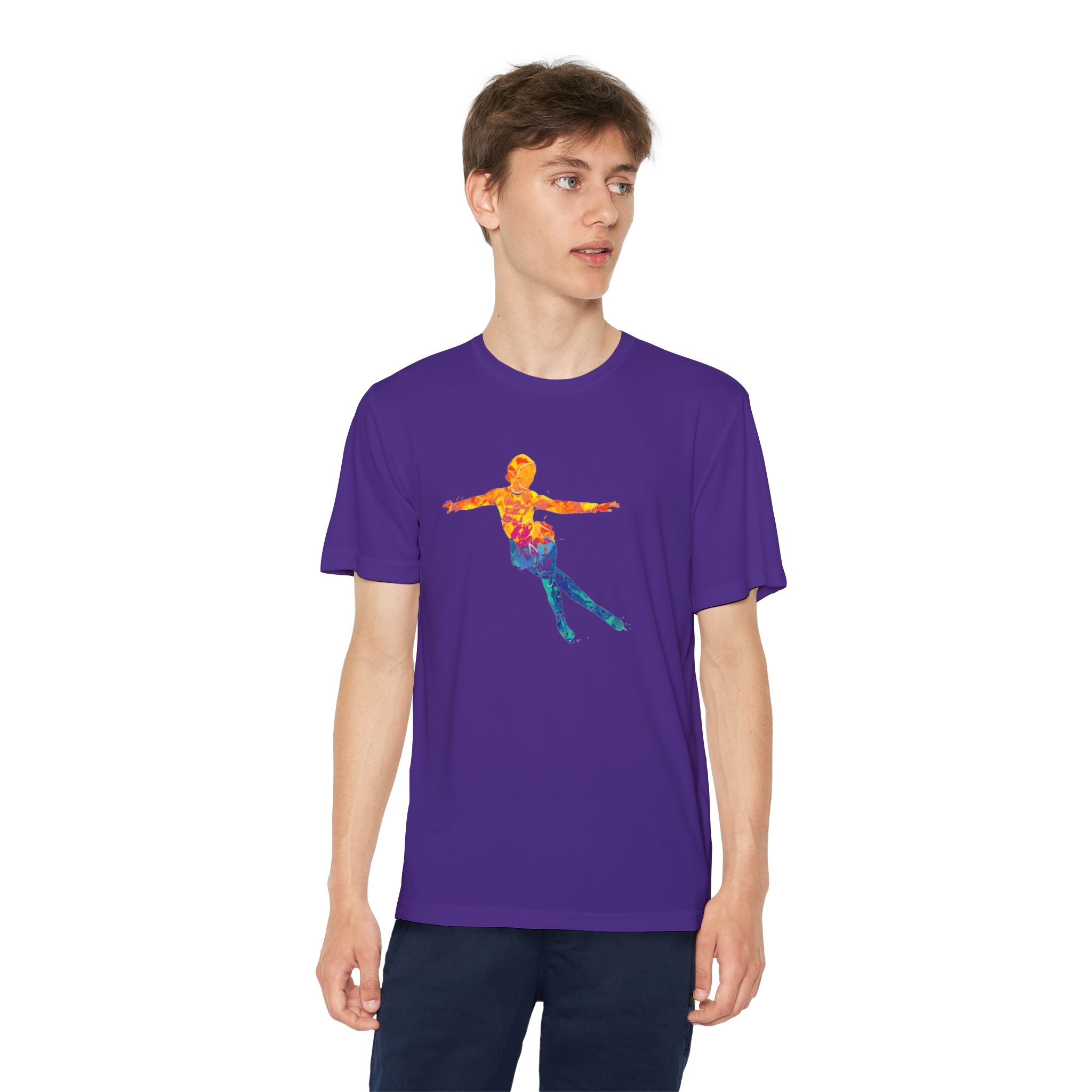 Ice Skating Youth Sports Graphic Tee, Cool Athletic Shirt for Kids, Perfect for Sports Events, Team Spirit, Birthday Gift, Summer Activities