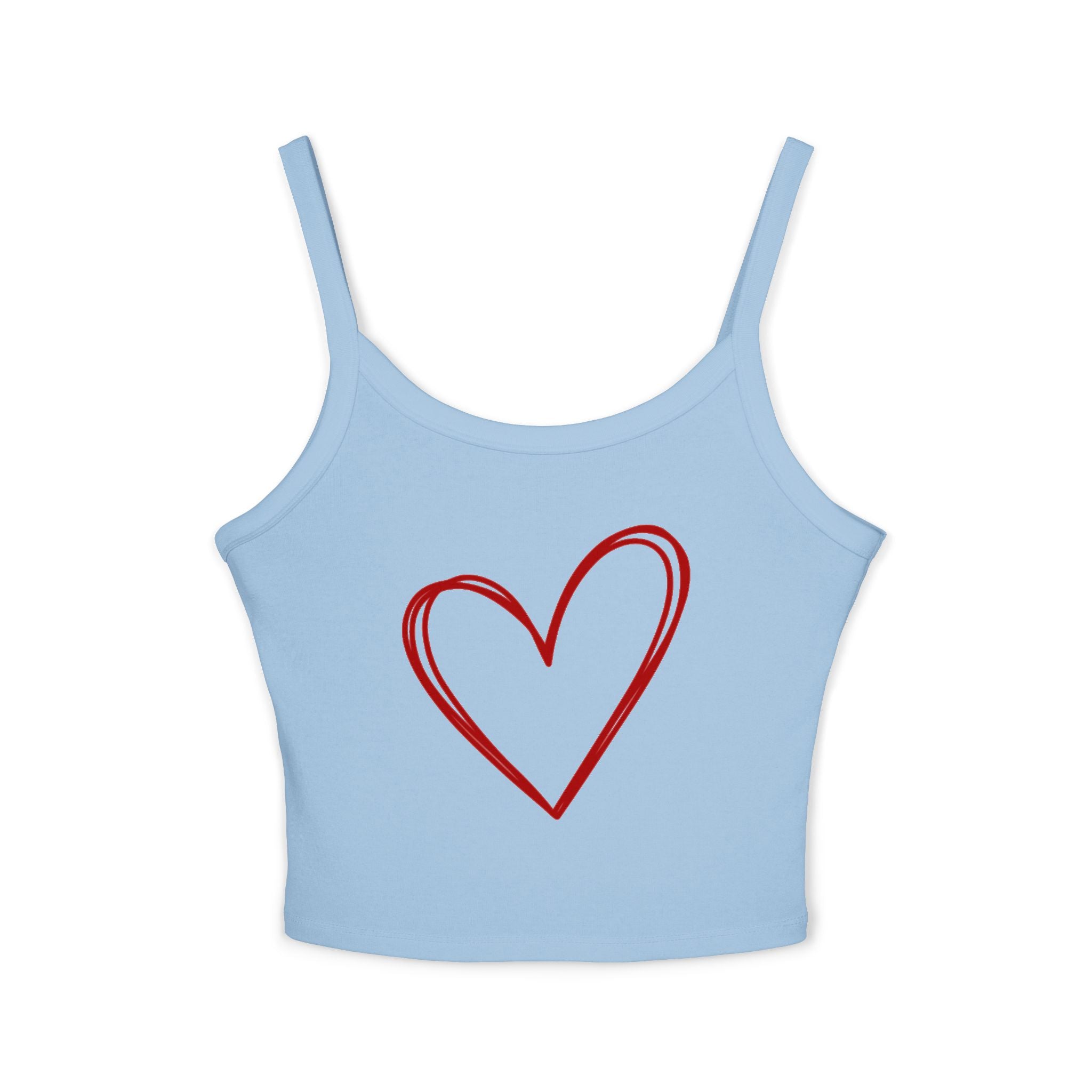 Heart Tank Top, Love Cami, Valentine's Day Shirt, Romantic Sleeveless Tee, Women's Summer Blouse, Cute Spaghetti Strap Tank