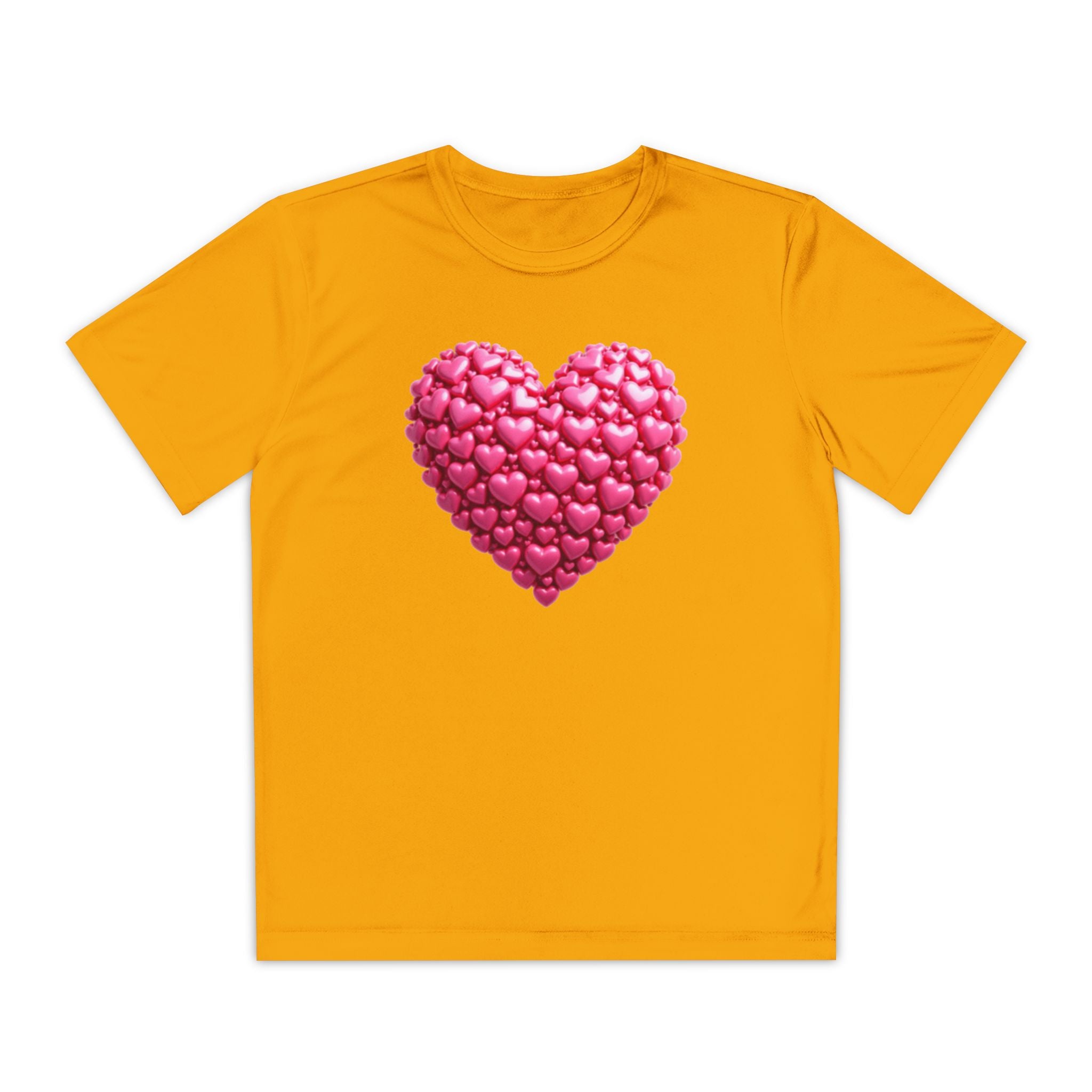 Heart Youth T-Shirt Sports Graphic Tee, Cool Athletic Shirt for Kids, Perfect for Sports Events, Team Spirit