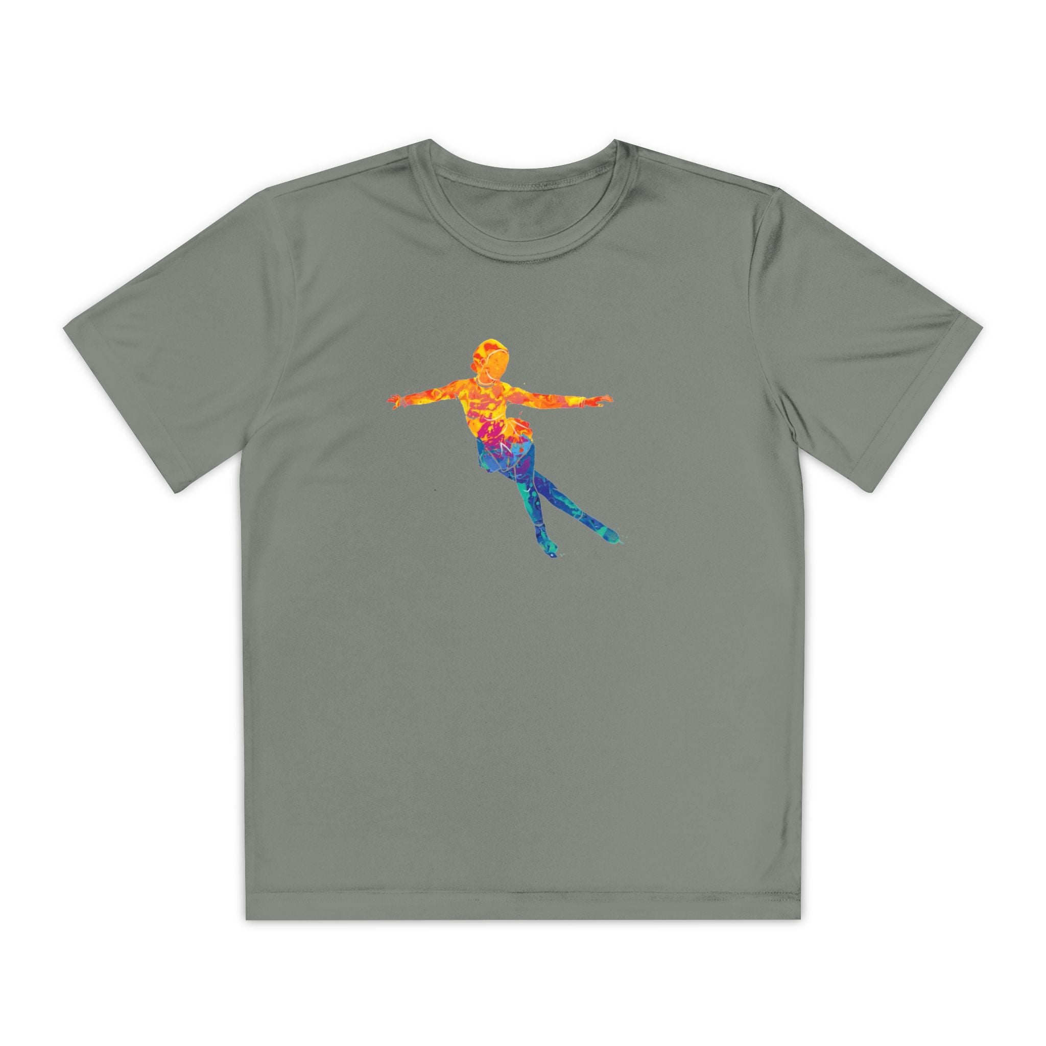 Ice Skating Youth Sports Graphic Tee, Cool Athletic Shirt for Kids, Perfect for Sports Events, Team Spirit, Birthday Gift, Summer Activities