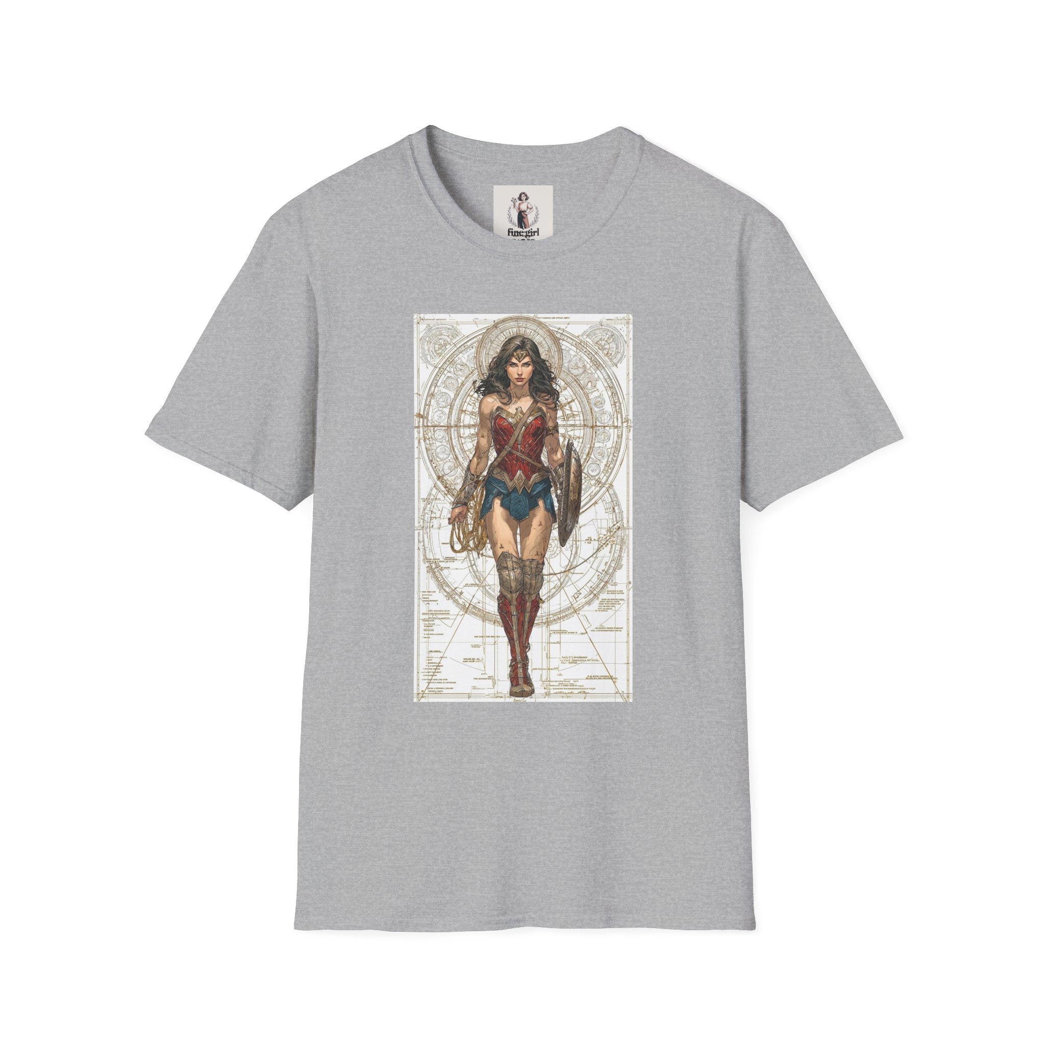 Wonder Woman Superhero Marvel Unisex Softstyle T-Shirt, Comic Book Tee, Geeky Clothing, Cosplay Costume Top