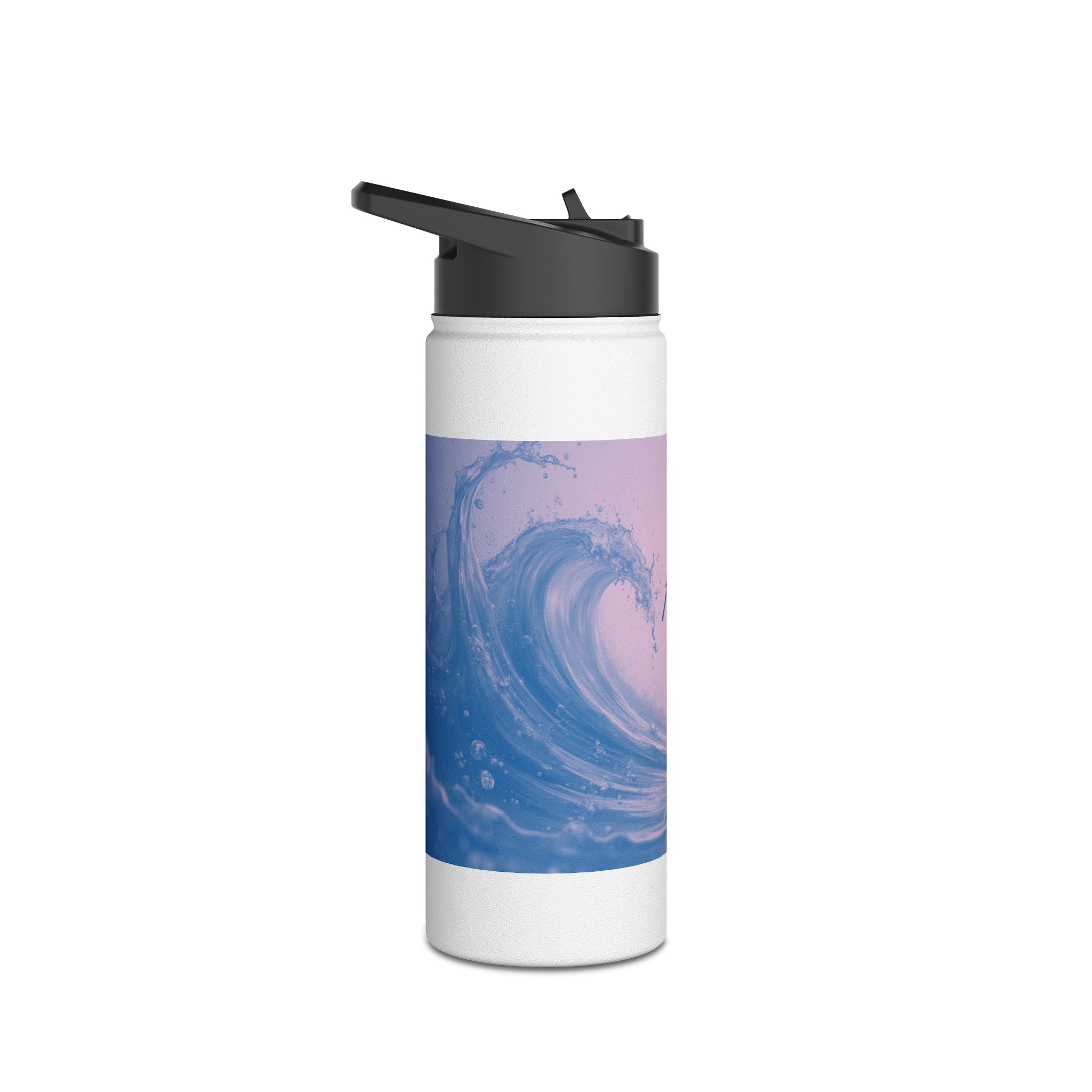 Aqua Wave Stainless Steel Water Bottle, Hydration Gift, Outdoor Adventure, Beach Vibes, Eco-Friendly, Travel Companion