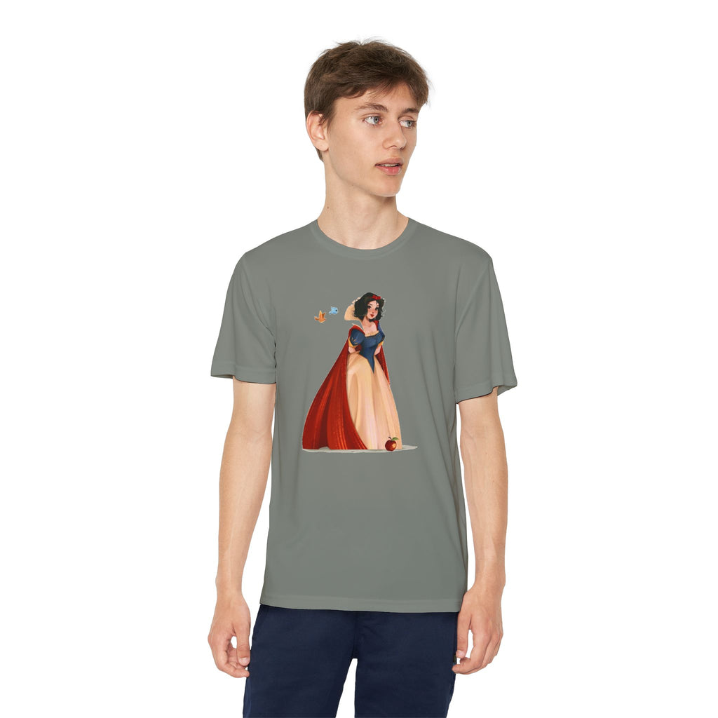 Snow White Youth T-Shirt Sports Graphic Tee, Cool Athletic Shirt for Kids, Perfect for Sports Events, Team Spirit