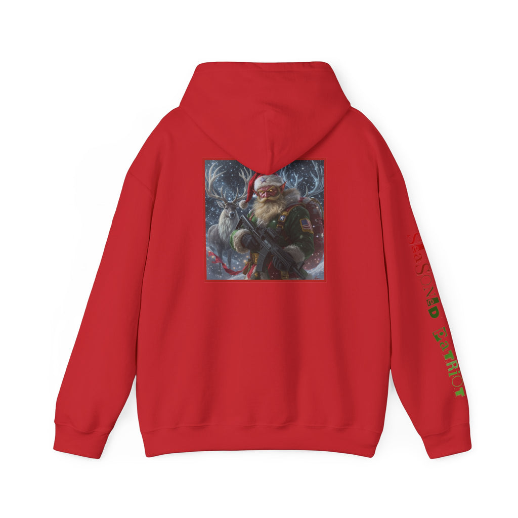 Christmas Elf Patriotic USA Hoodie, Sweatshirt, Unisex Hooded Pullover, Holiday Outerwear, Festive Winter Apparel