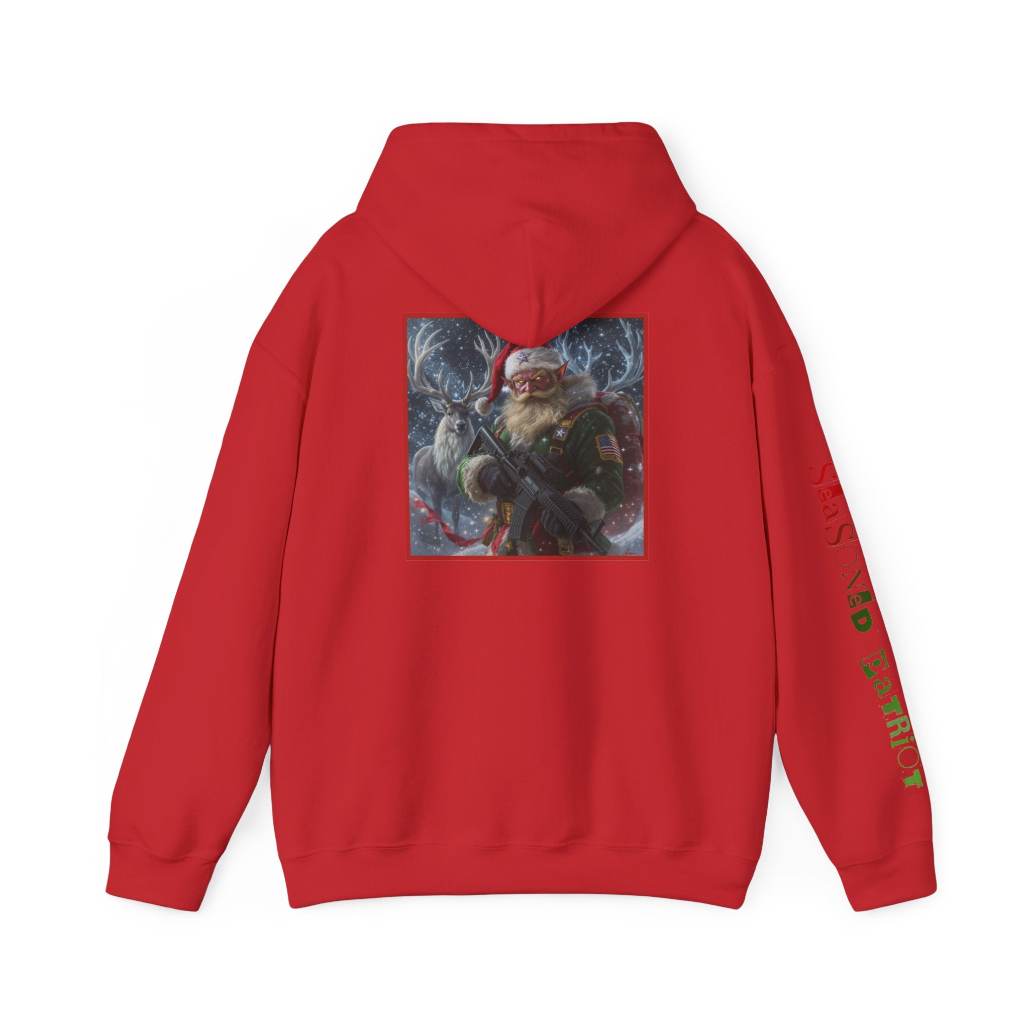 Christmas Elf Patriotic USA Hoodie, Sweatshirt, Unisex Hooded Pullover, Holiday Outerwear, Festive Winter Apparel