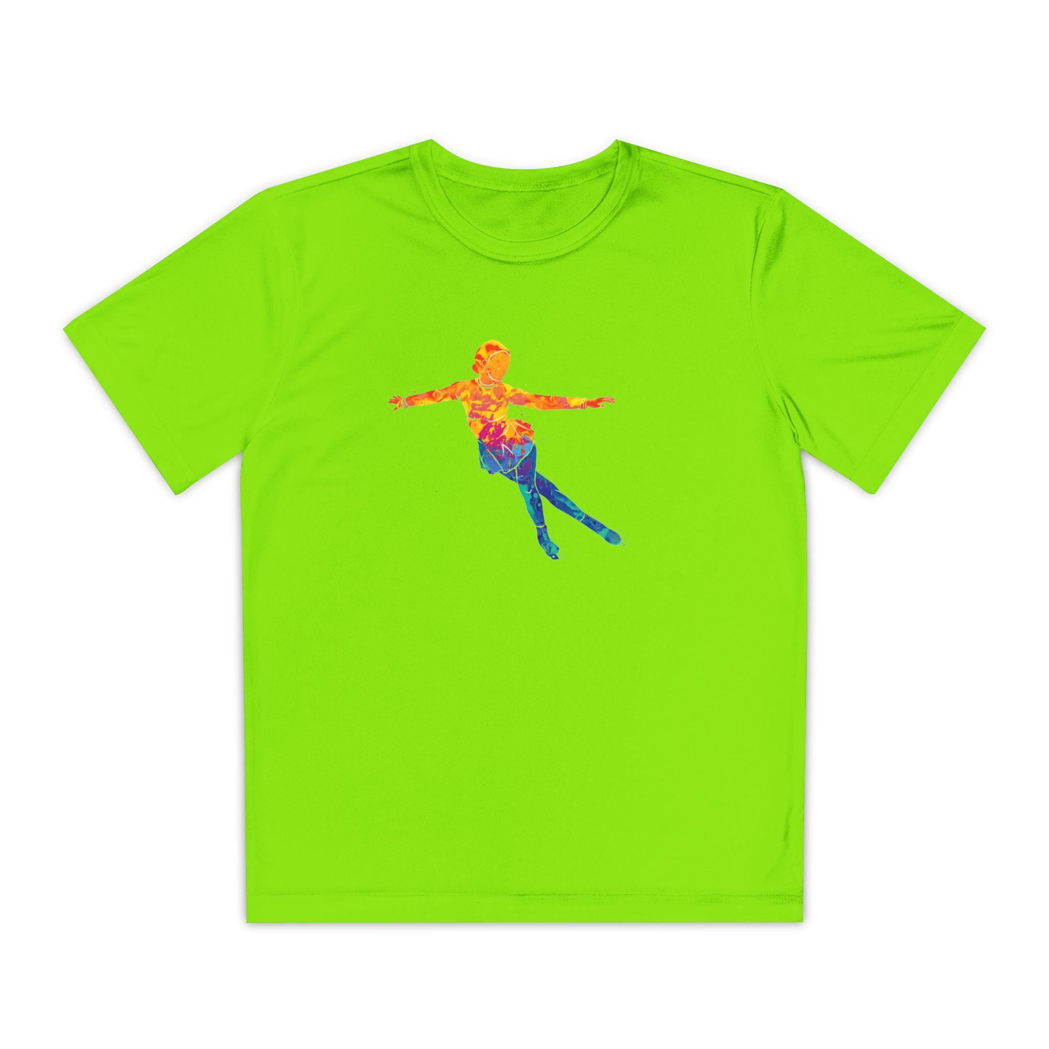 Ice Skating Youth Sports Graphic Tee, Cool Athletic Shirt for Kids, Perfect for Sports Events, Team Spirit, Birthday Gift, Summer Activities