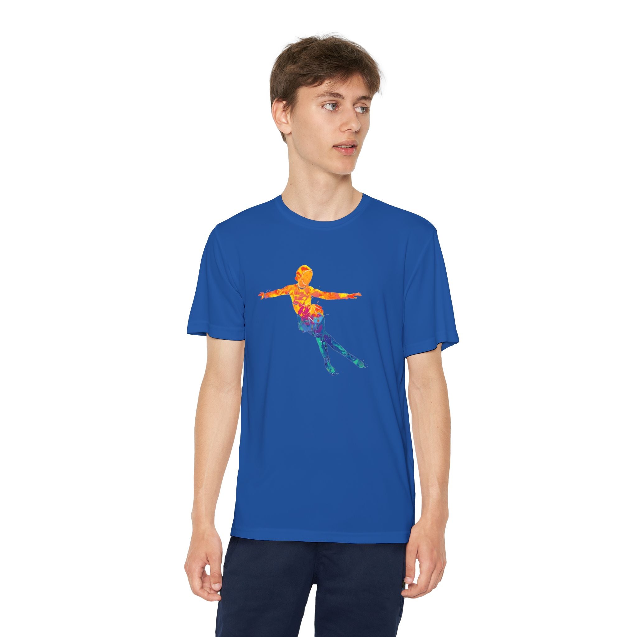 Ice Skating Youth Sports Graphic Tee, Cool Athletic Shirt for Kids, Perfect for Sports Events, Team Spirit, Birthday Gift, Summer Activities